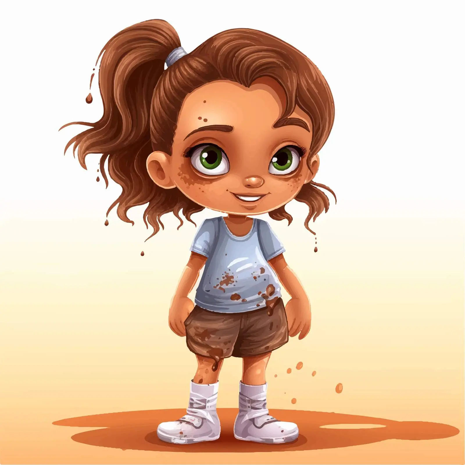 Clean and Dirty Girl Cartoon Vector Illustration — free download from Dotvec