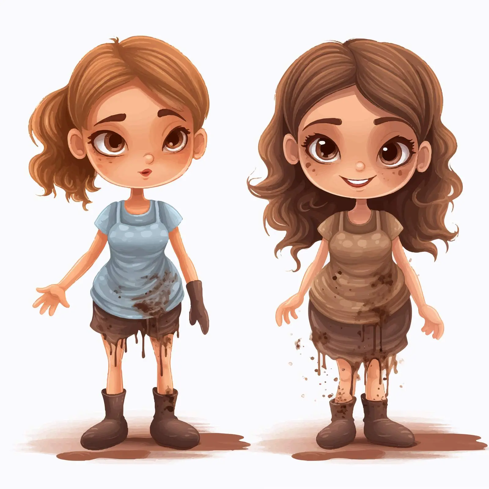 Clean and Dirty Girl Vector Illustration — free download from Dotvec