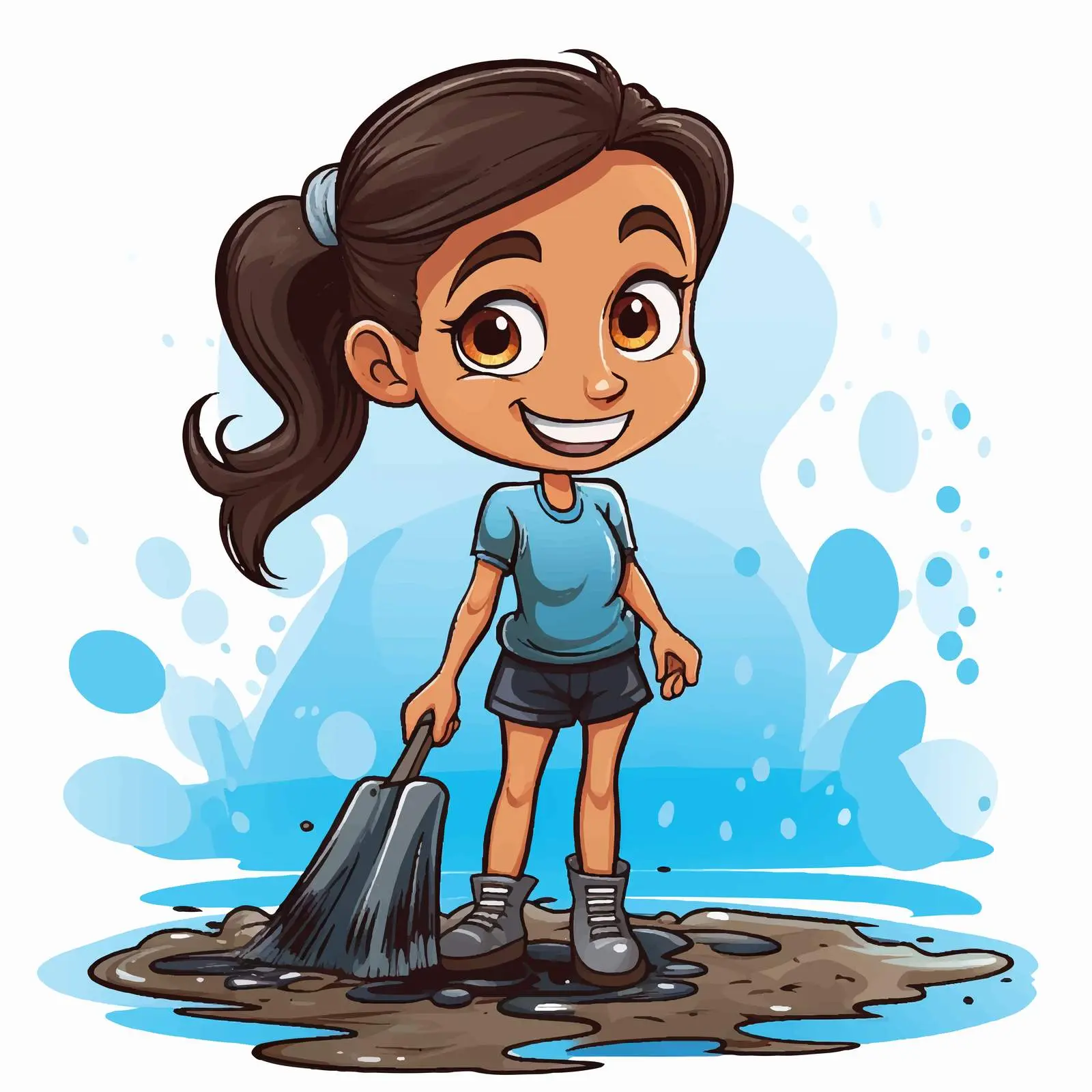 Clean and Dirty Girl Cartoon Vector Illustration — free download from Dotvec