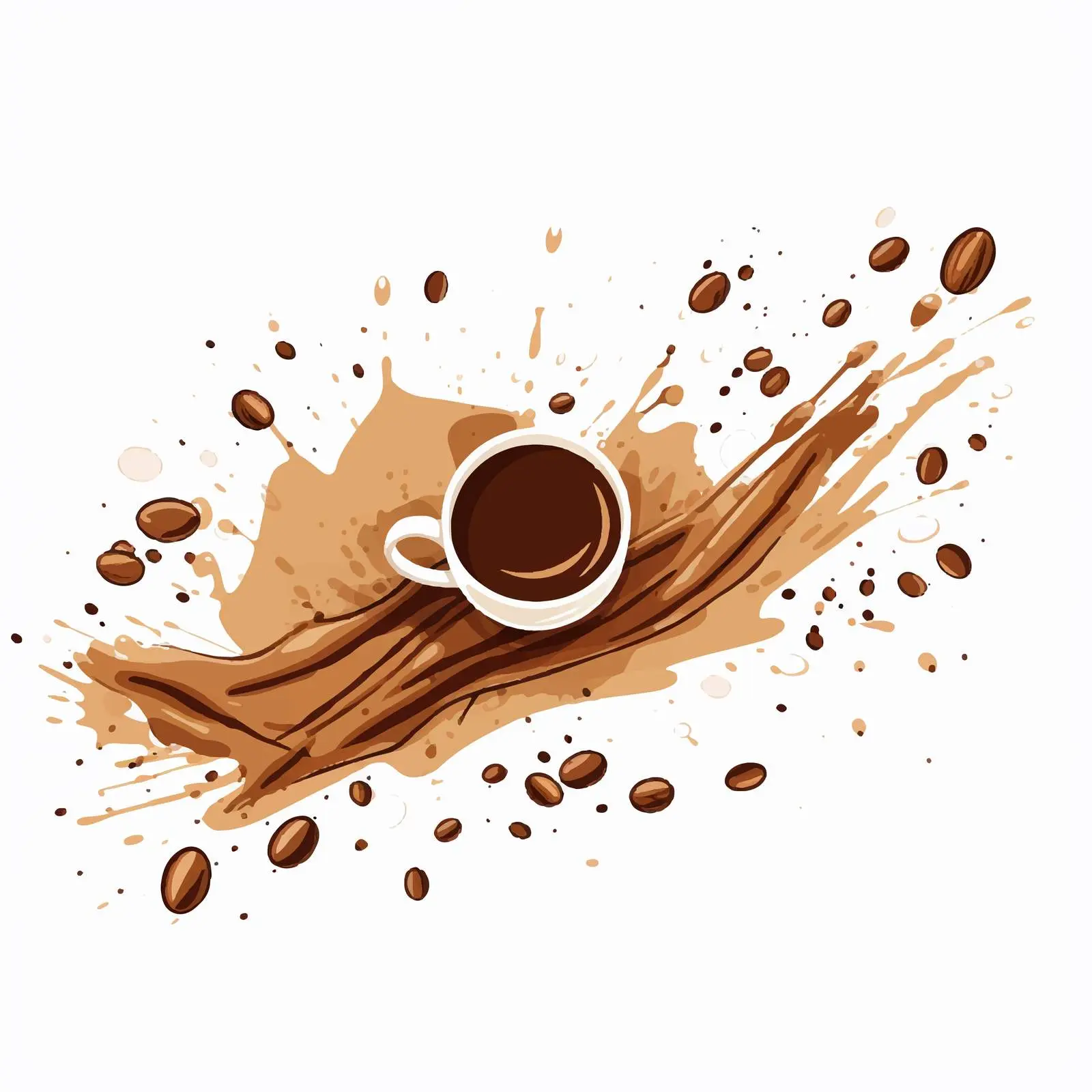 Cartoon Coffee Stains on White Background Vector – free coffee culture image from Dotvec