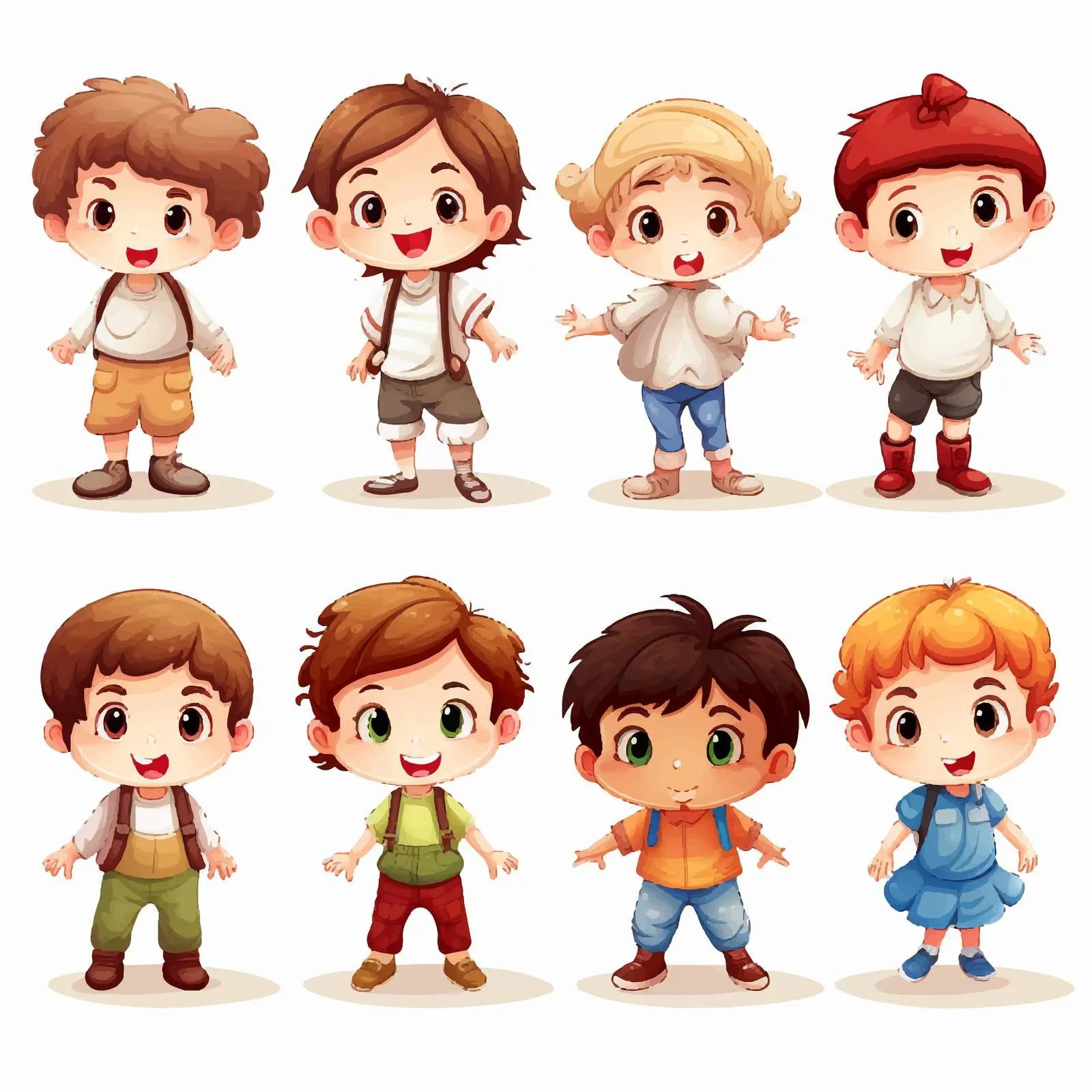 Simple Kids Vector Illustrations Collection — free download from Dotvec