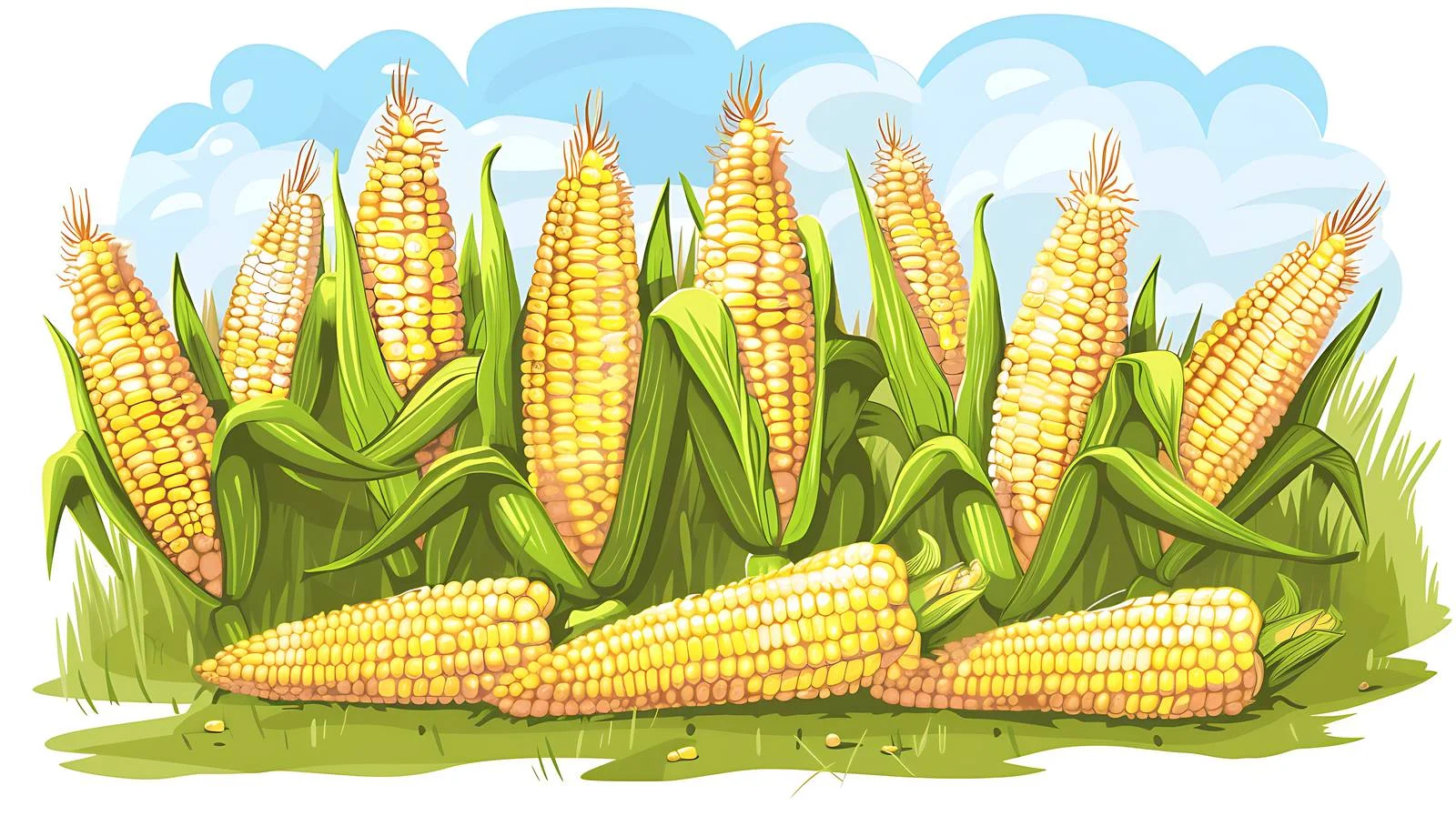 Vibrant Cornfield under Clear Blue Sky — free download from Dotvec