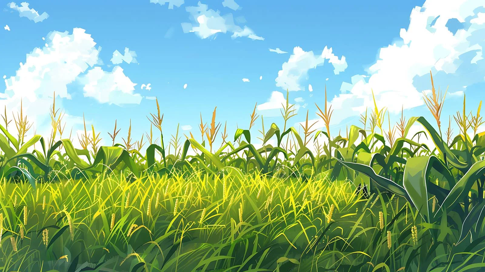 Cornfield Beneath Clear Blue Skies — free download from Dotvec