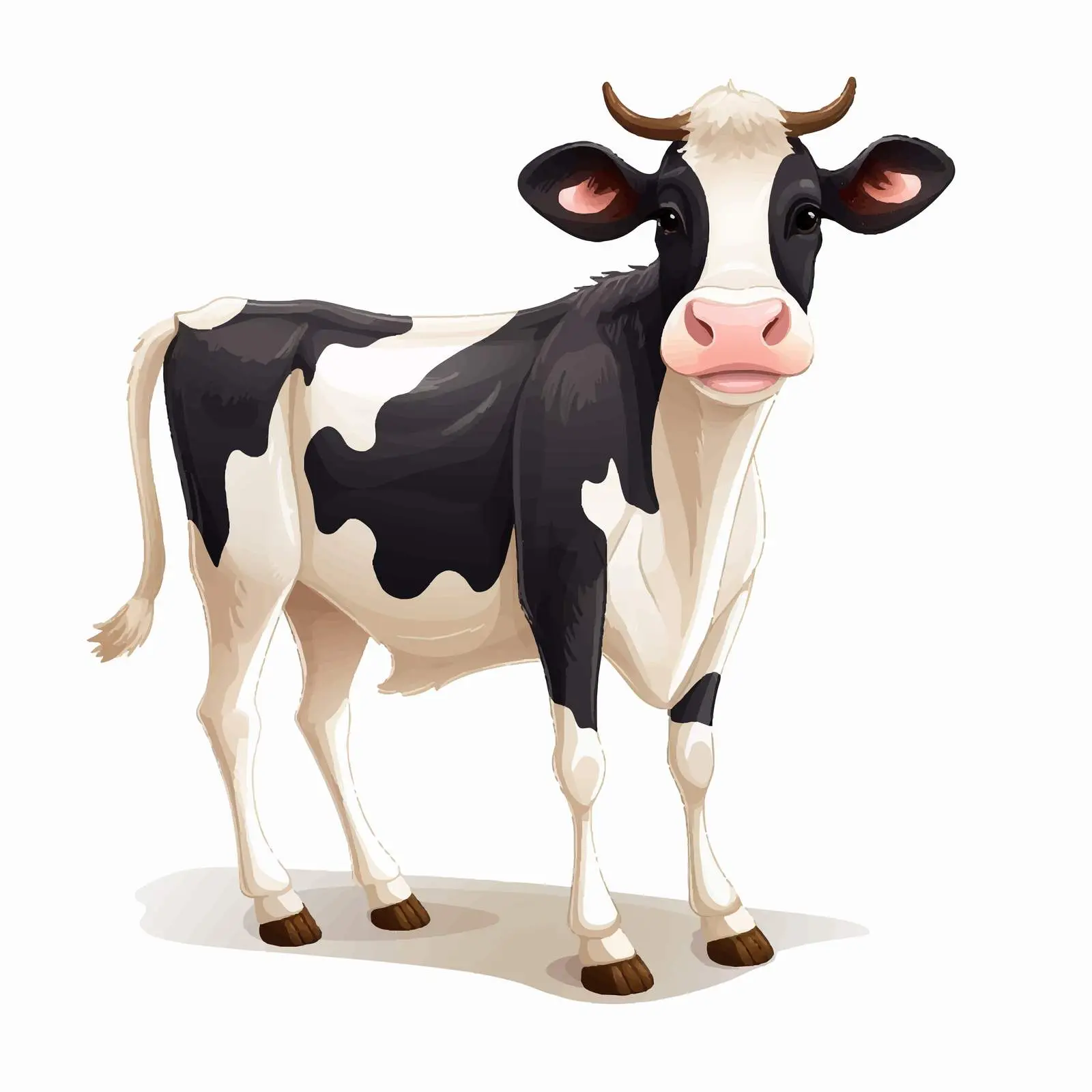 Cartoon Cow Illustration on White Background — free download from Dotvec