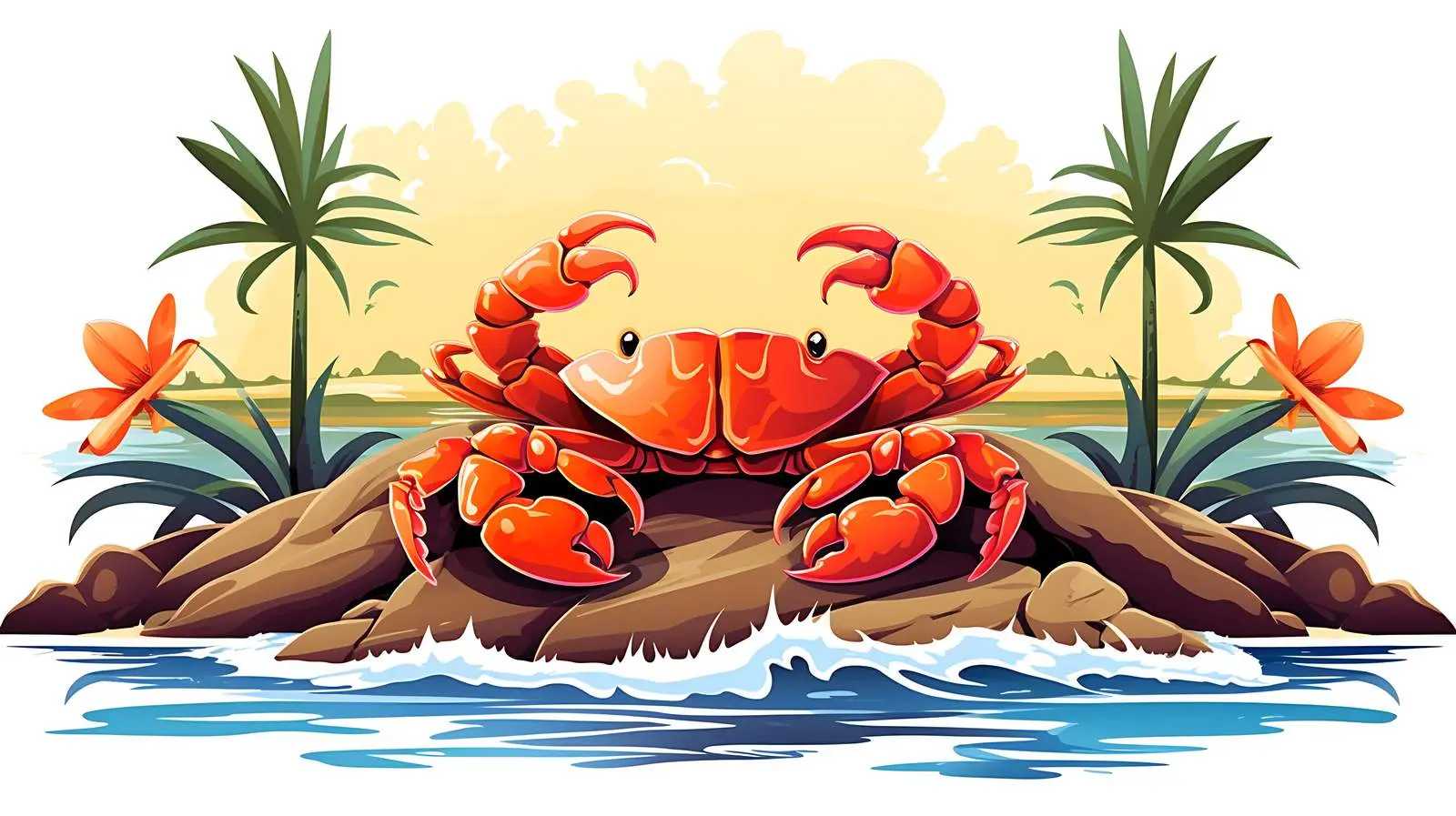 Seashore Crabs Vector Illustration — free download from Dotvec