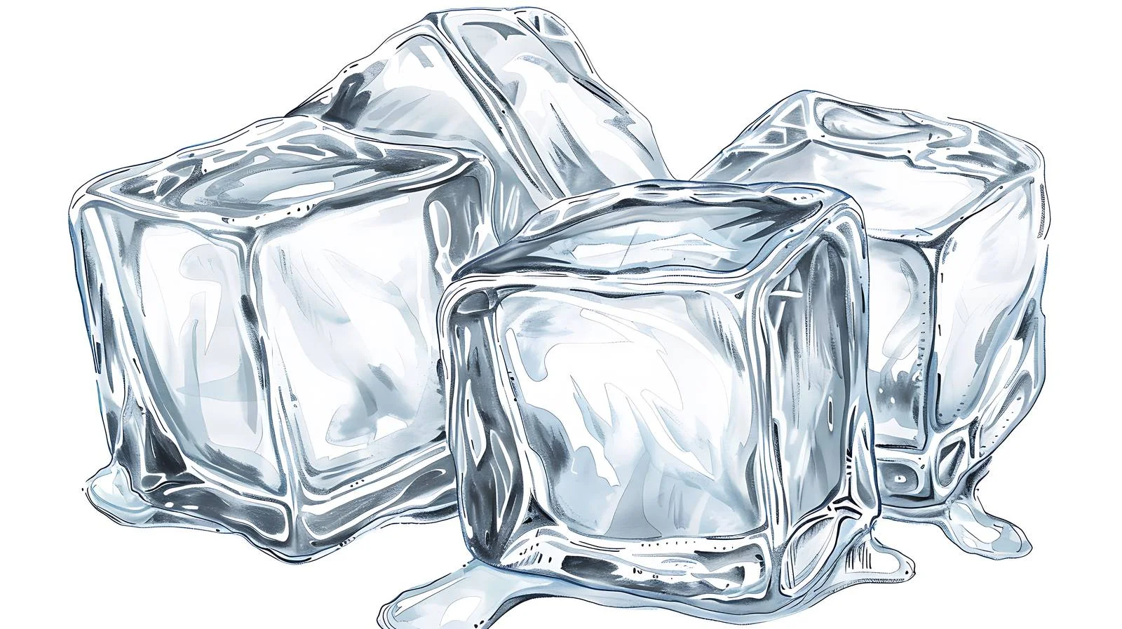 Shimmering Ice Cubes on White Background — free download from Dotvec