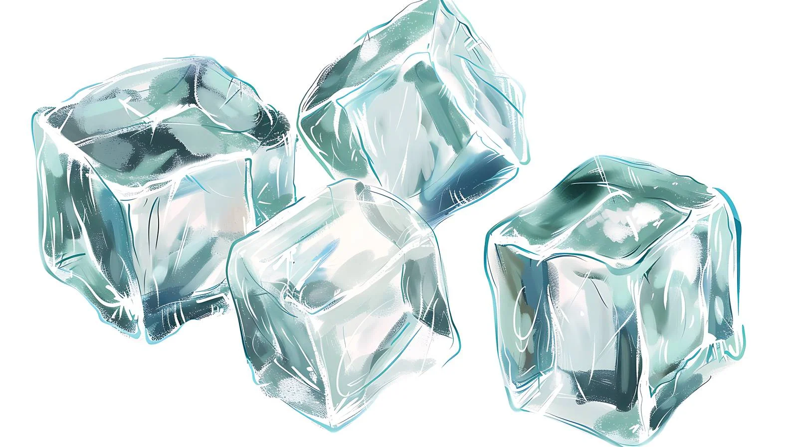 Crystal Clear Ice Cubes Isolated — free download from Dotvec