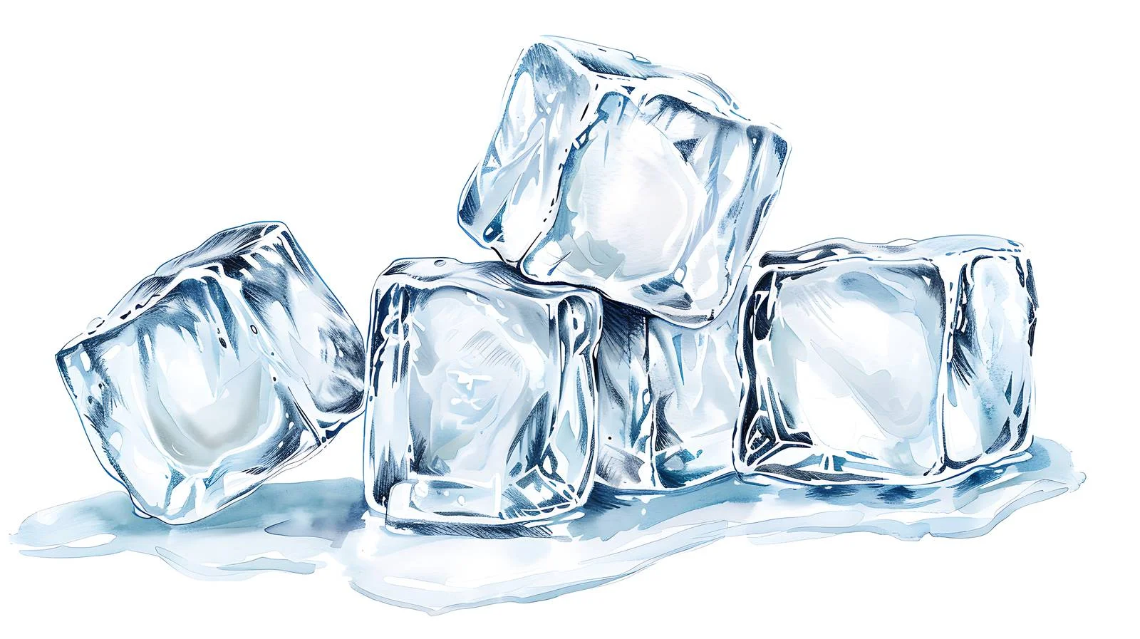 Crystal Clear Ice Cubes Illustration — free download from Dotvec