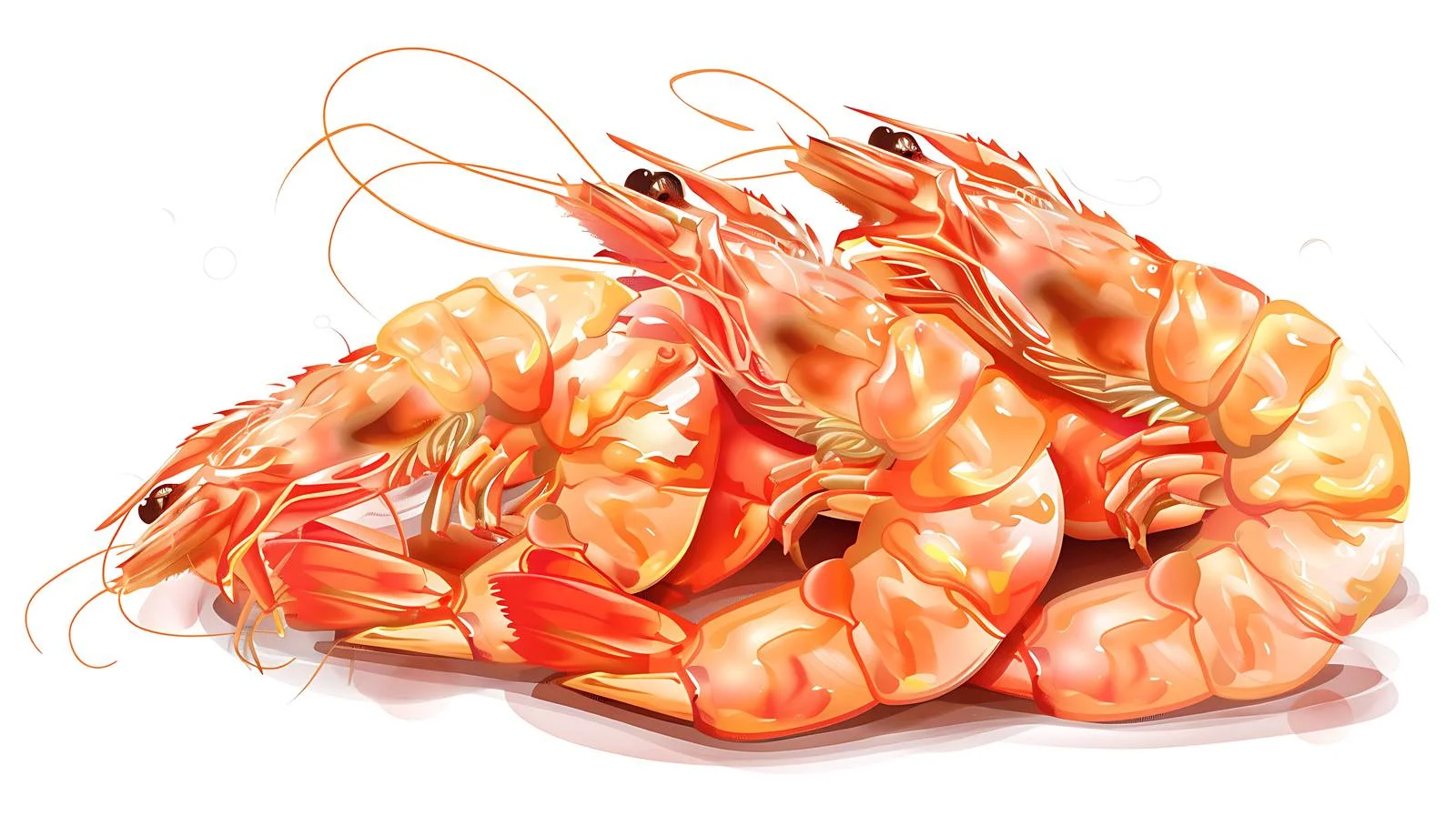 Exquisite Prawns on White Background — free download from Dotvec