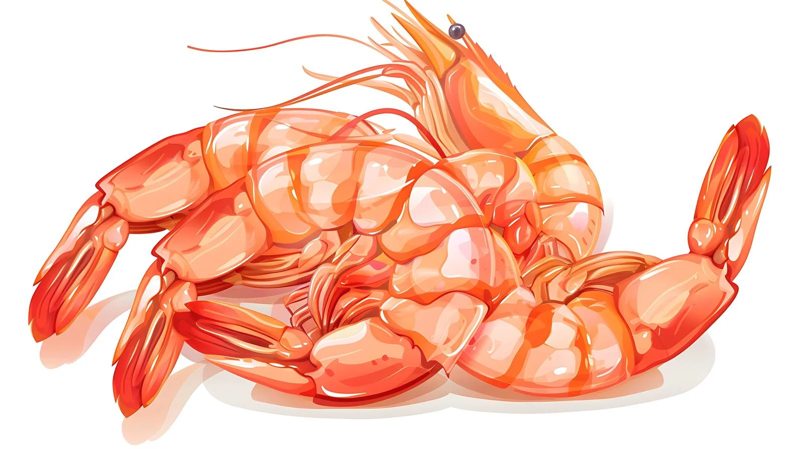 Exquisite isolated prawns on white background — free download from Dotvec