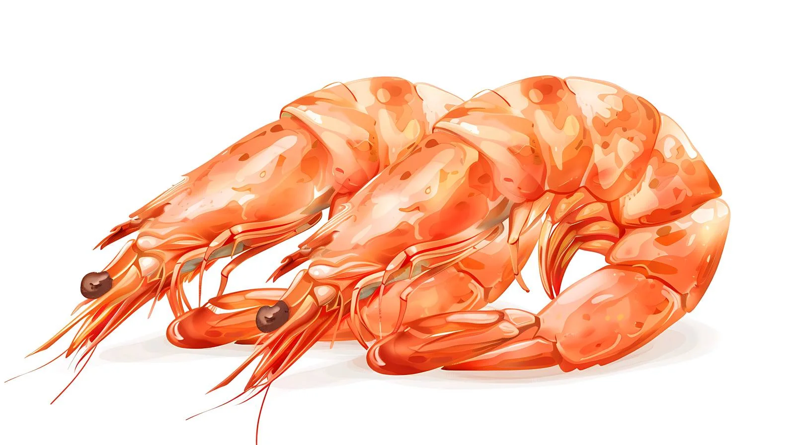 Exquisite isolated prawns on white background – free prawn image from Dotvec