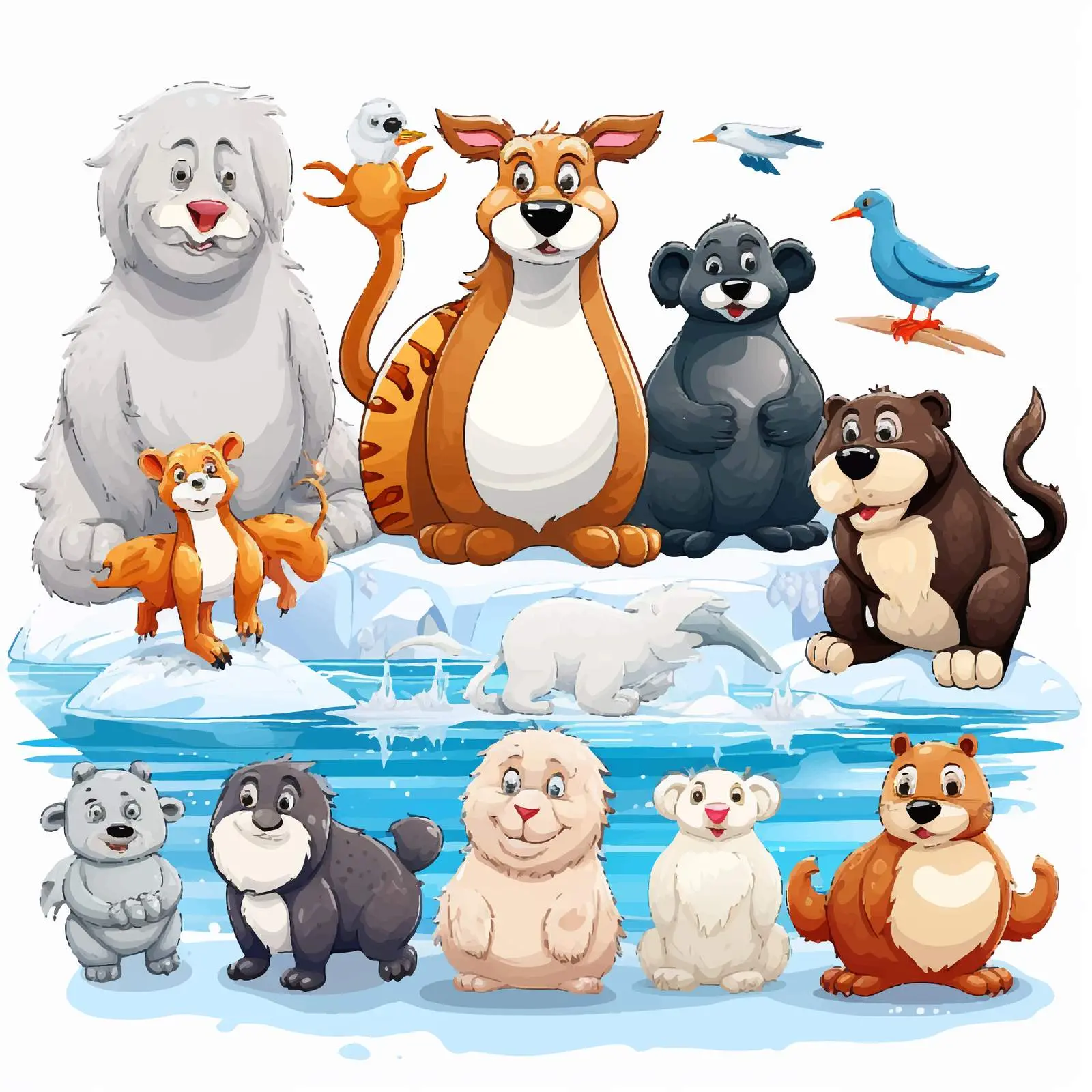 North Pole Animals Vector Illustration — free download from Dotvec
