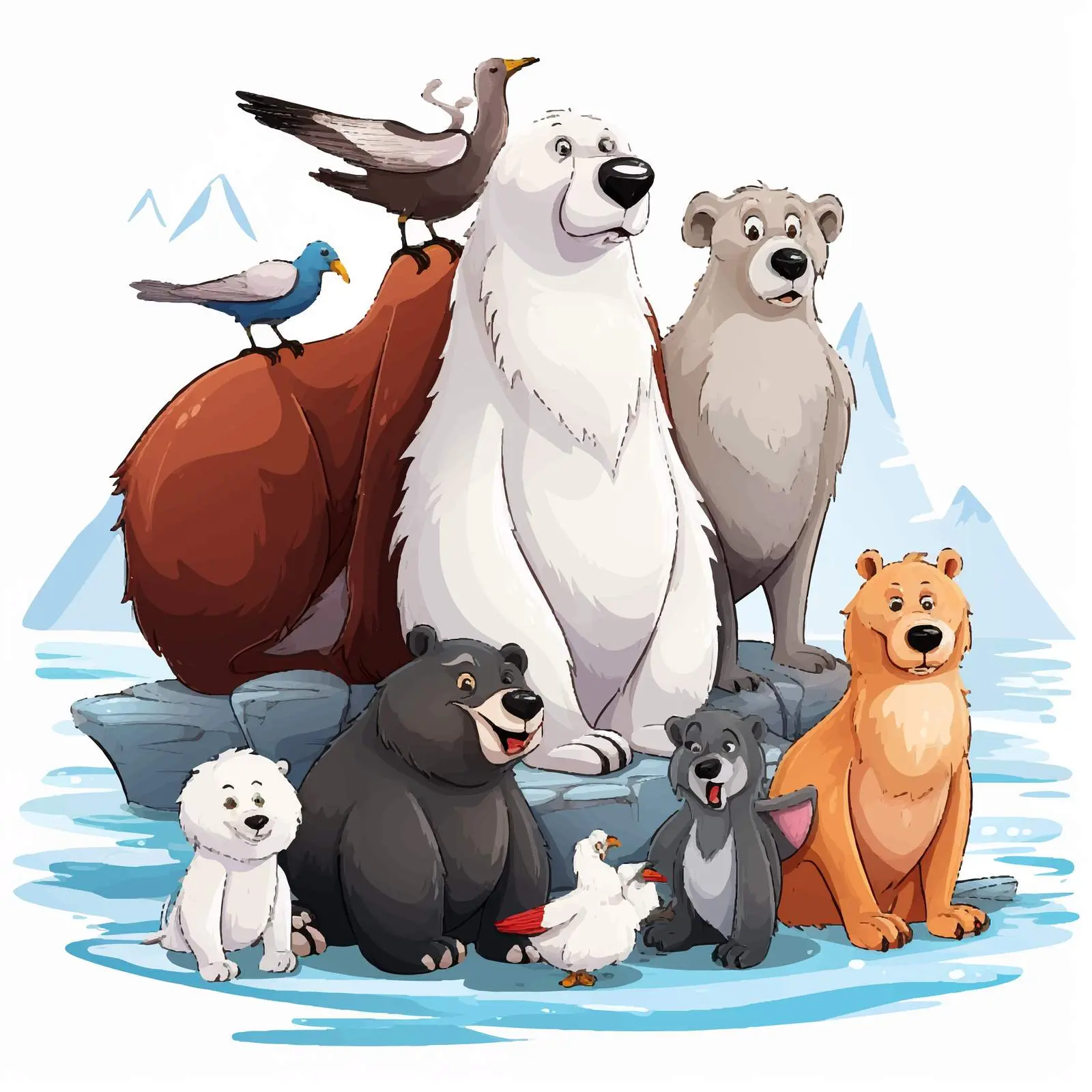North Pole Animal Illustrations Vector Art — free download from Dotvec