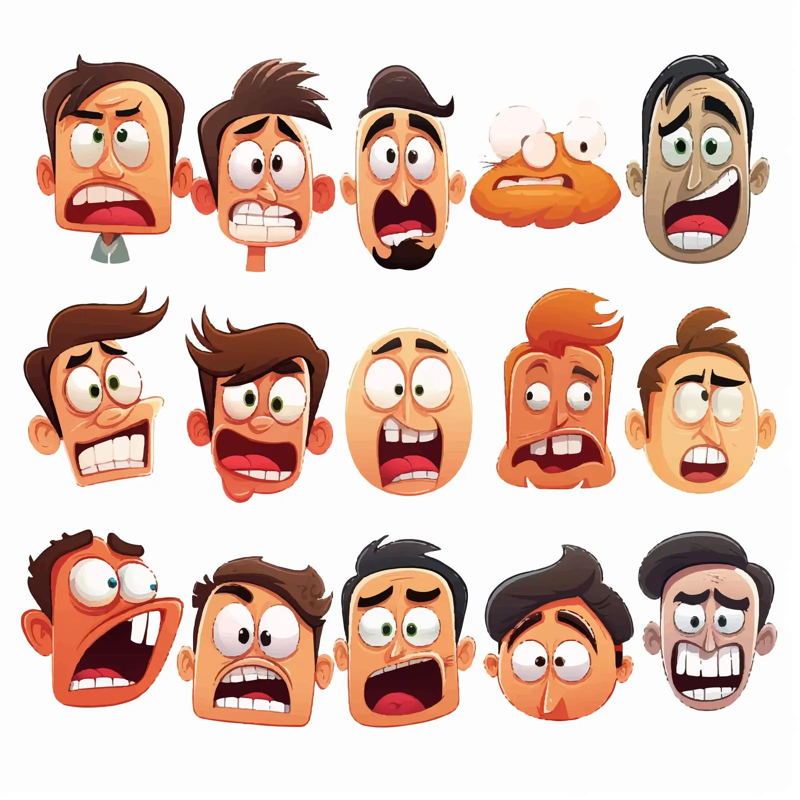 Cartoon Vector Illustration of Various Expressions — free download from Dotvec