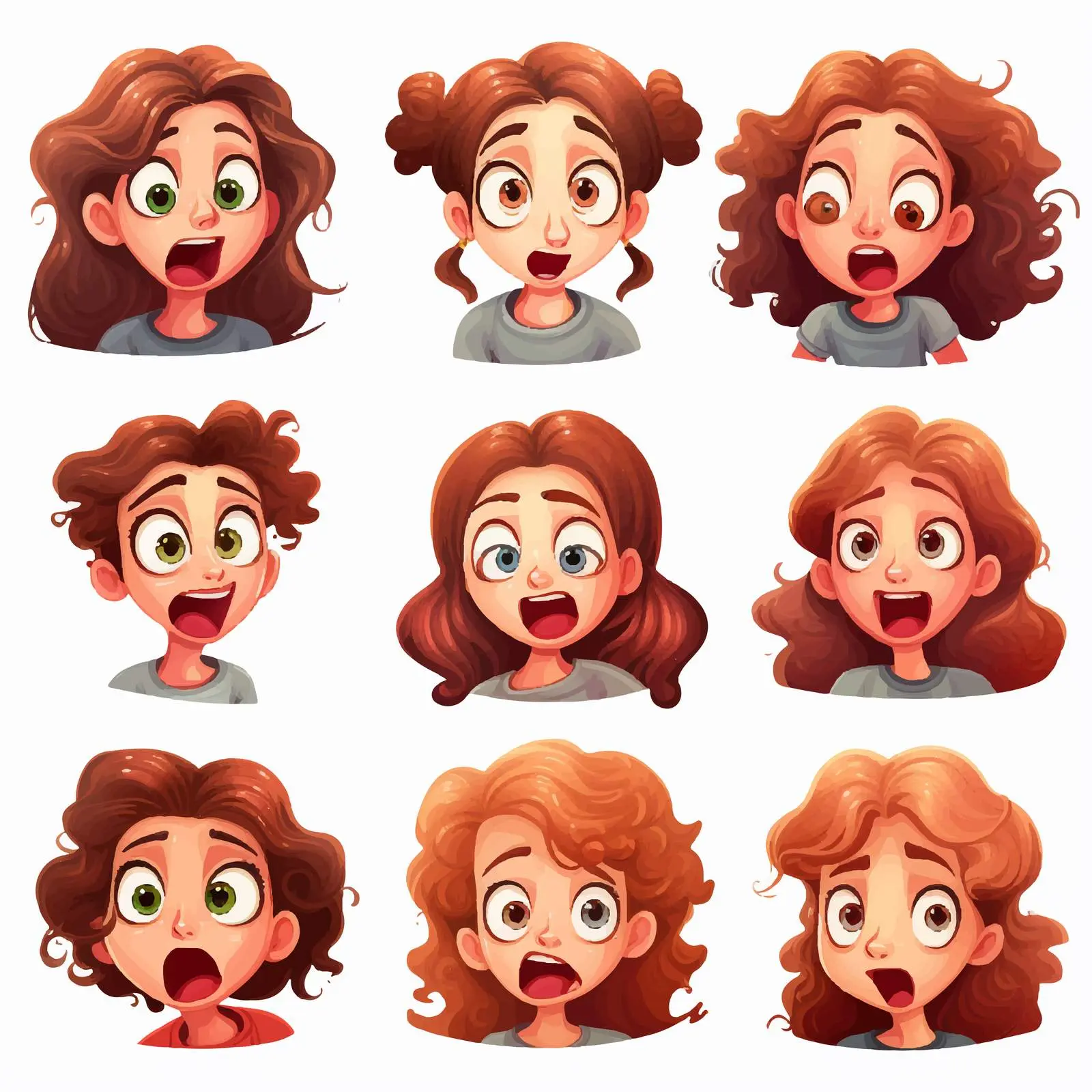 Cartoon Vector Illustrations of Various Expressions — free download from Dotvec