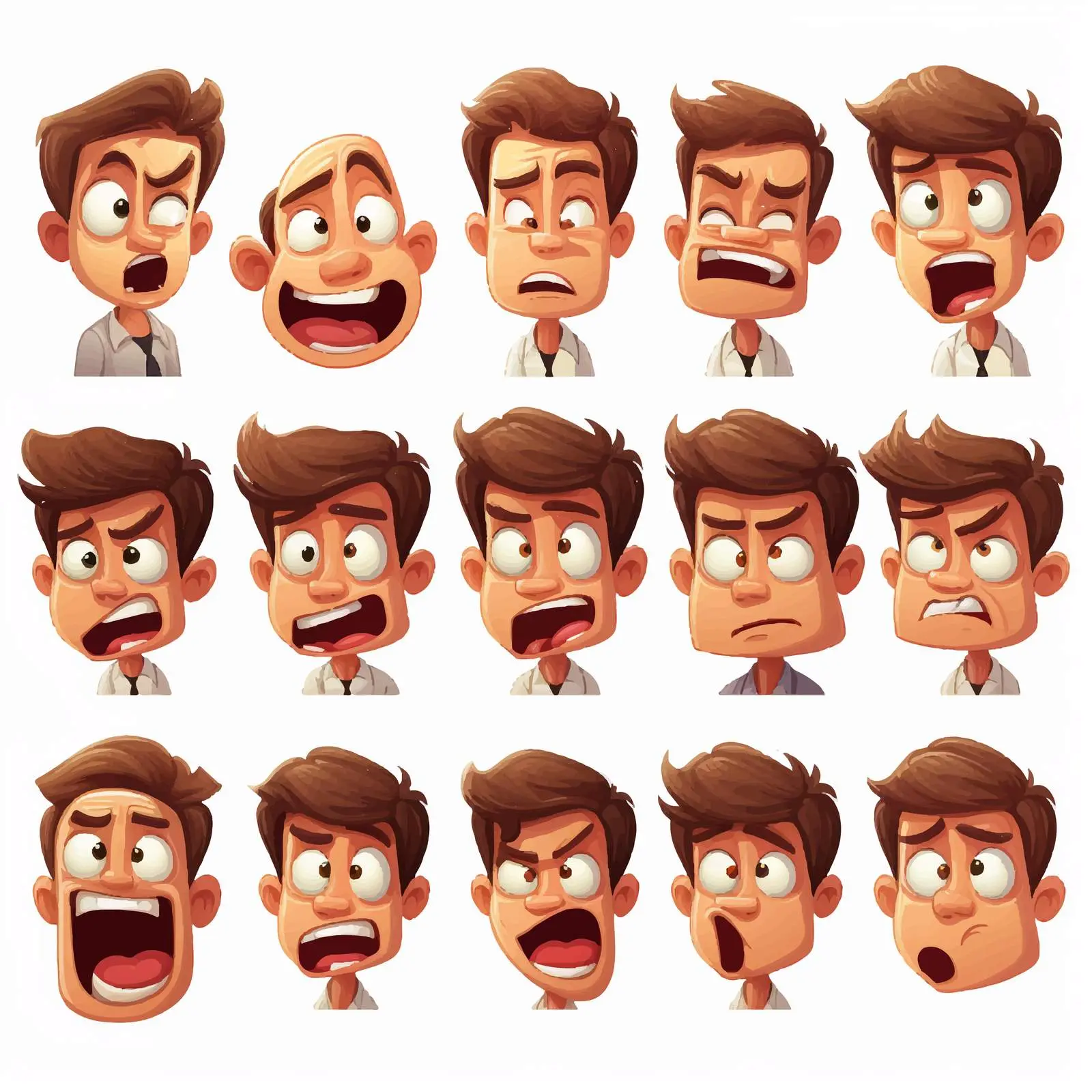 Diverse Cartoon Expressions Vector Illustration – free fun expressions image from Dotvec