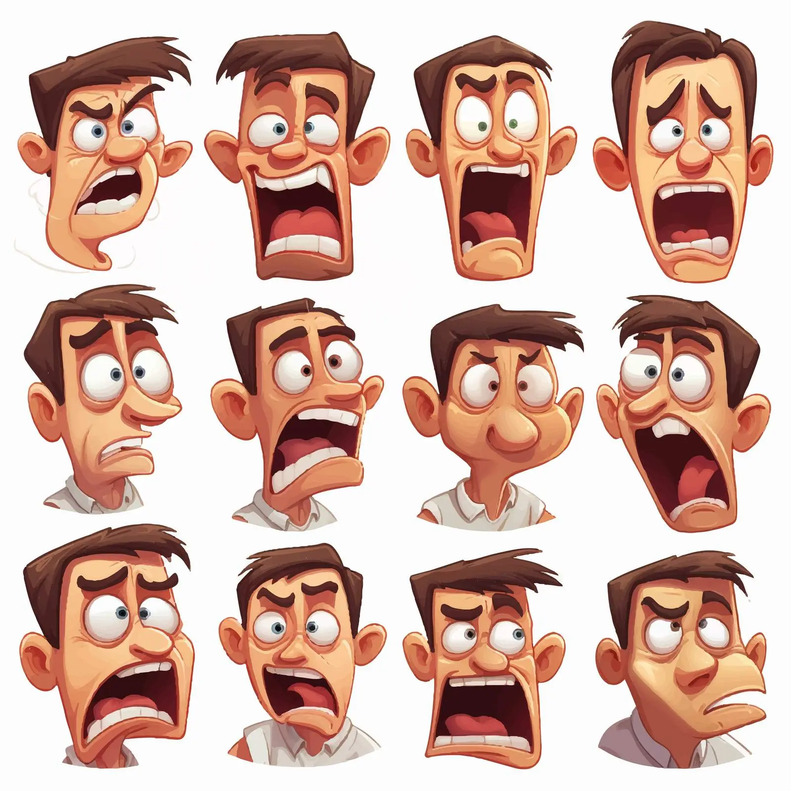 Facial Expressions Vector Illustration Collection — free download from Dotvec