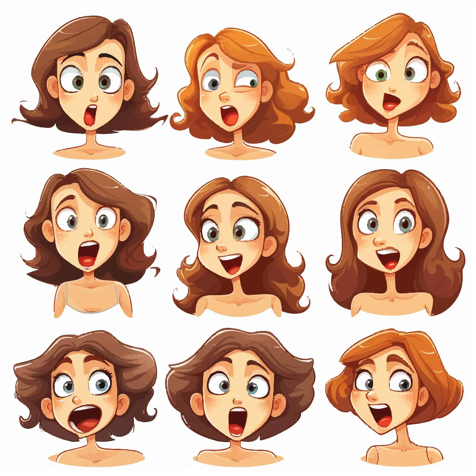 Diverse Facial Expressions Vector Illustrations – free confusion image from Dotvec