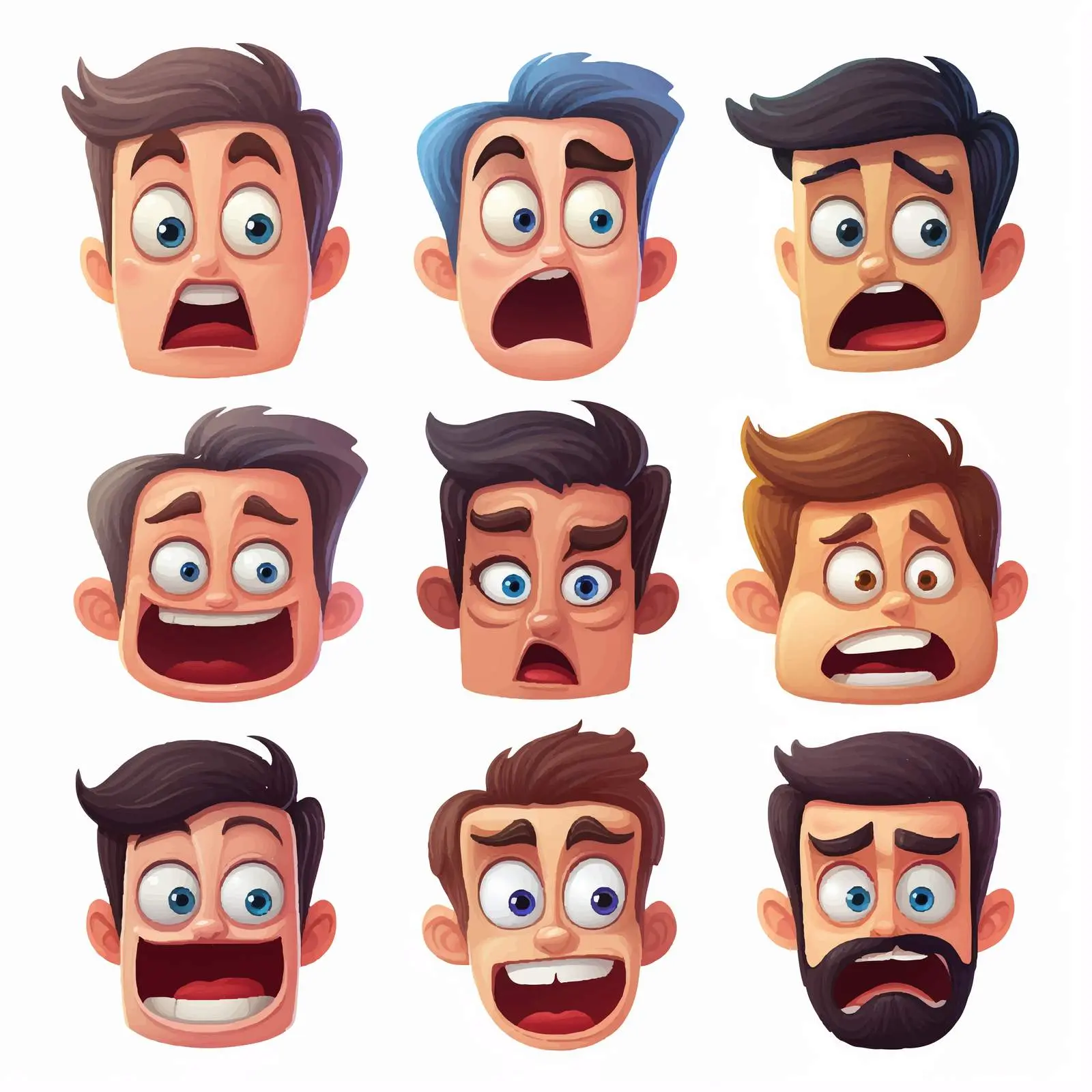 Facial Expressions Vector Illustration – free portrayal image from Dotvec