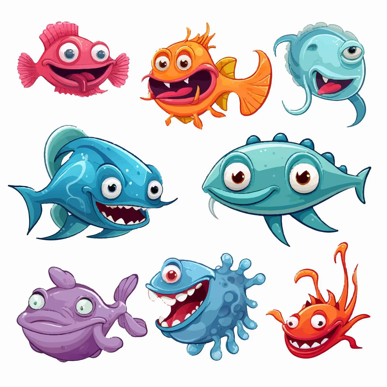 Various Sea Animals Vector Illustration — free download from Dotvec