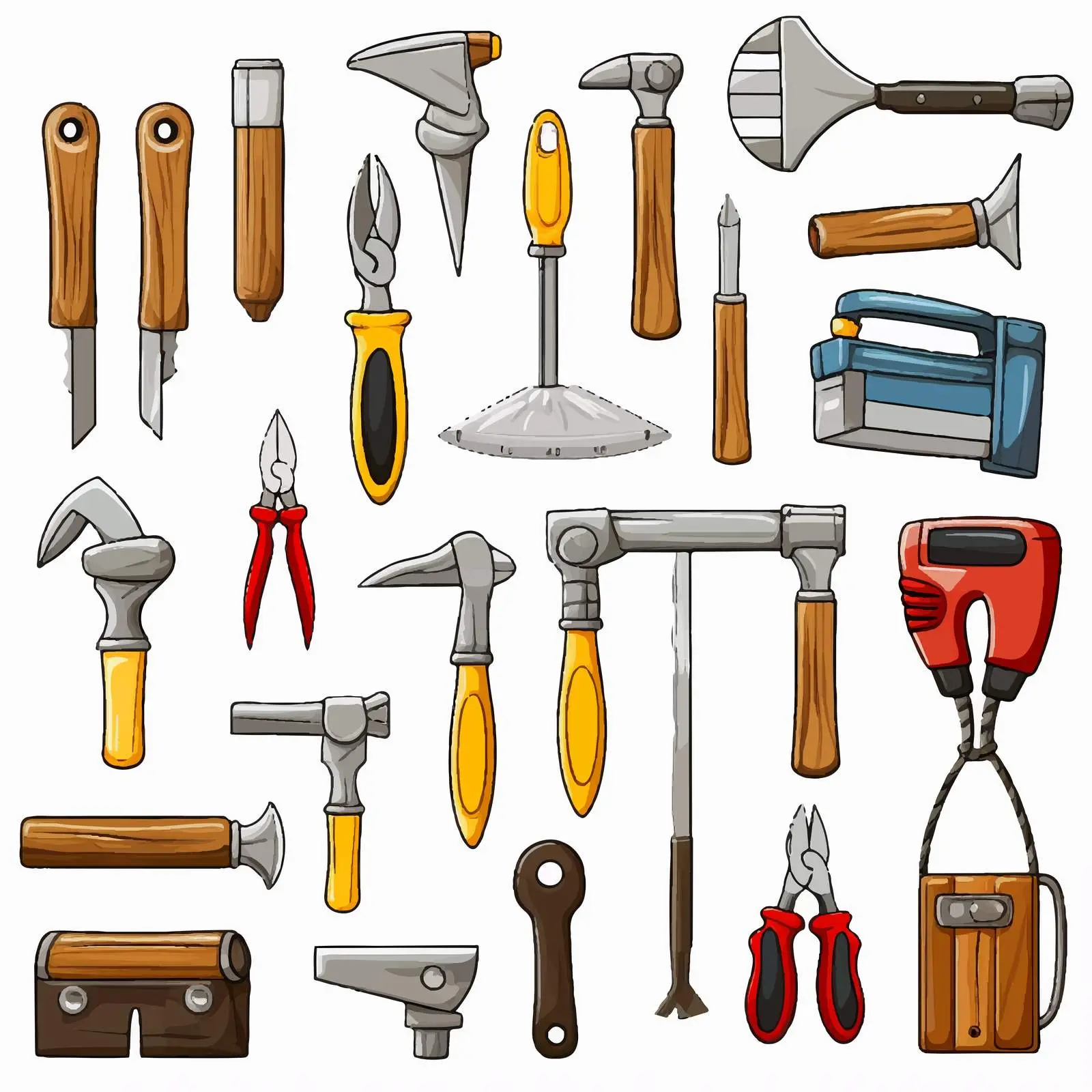 Diverse Tools Illustration in Cartoon Style — free download from Dotvec