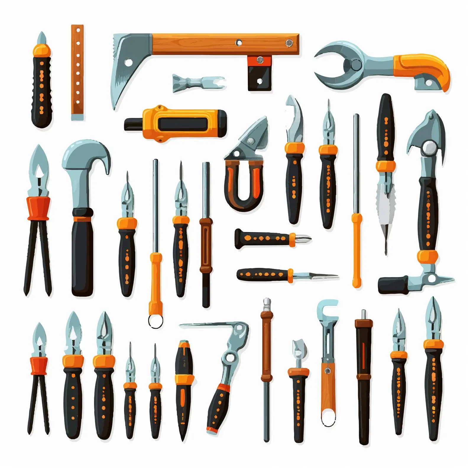 Diverse Cartoon Tools Vector Illustration – free cartoon tools image from Dotvec