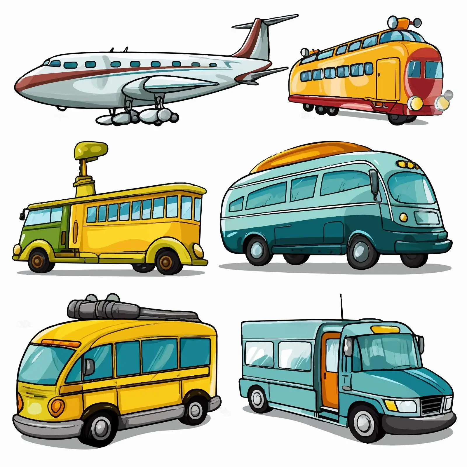 Diverse Transportation Methods Vector Illustration – free urban transport image from Dotvec