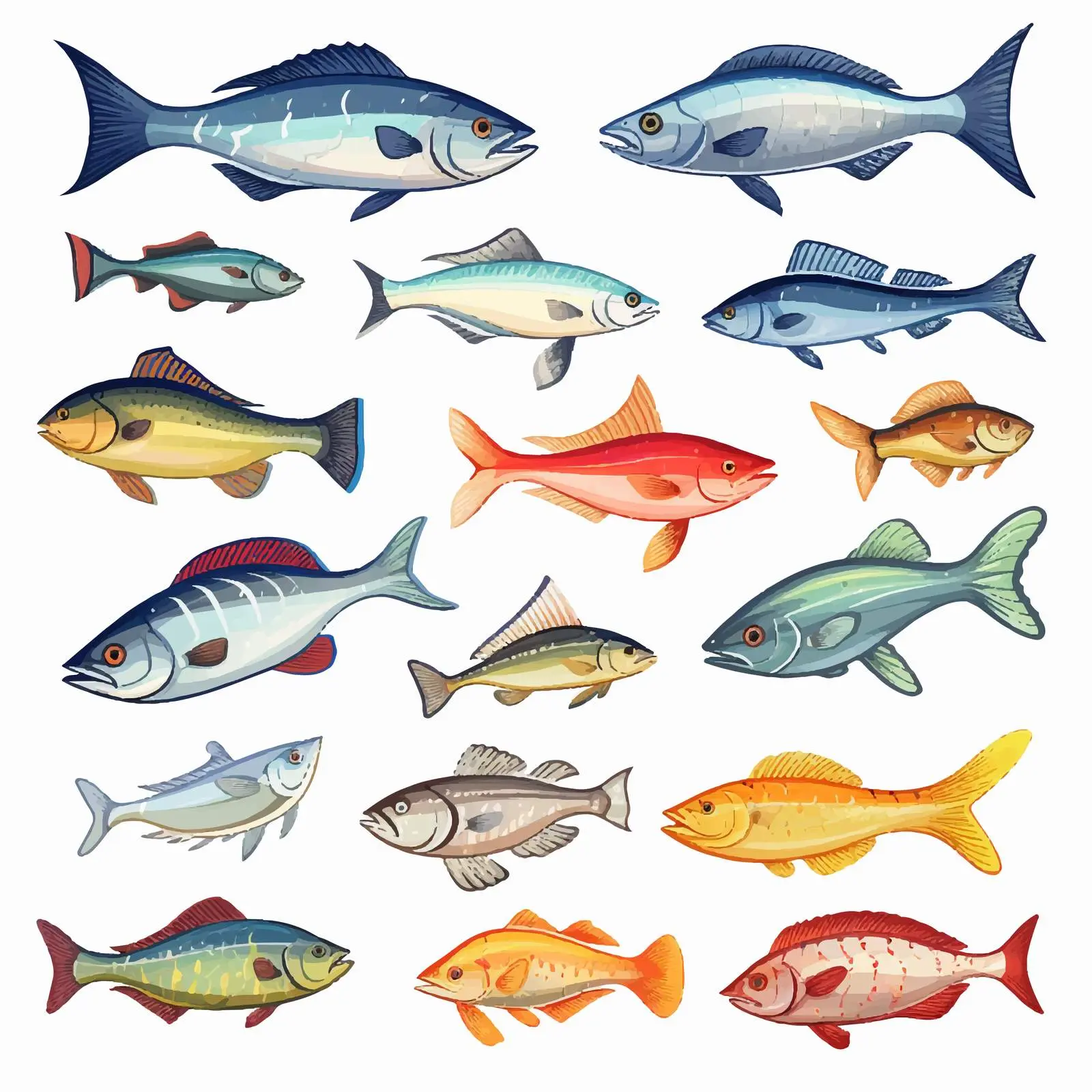 Colorful Cartoon Fish Vector Illustration — free download from Dotvec