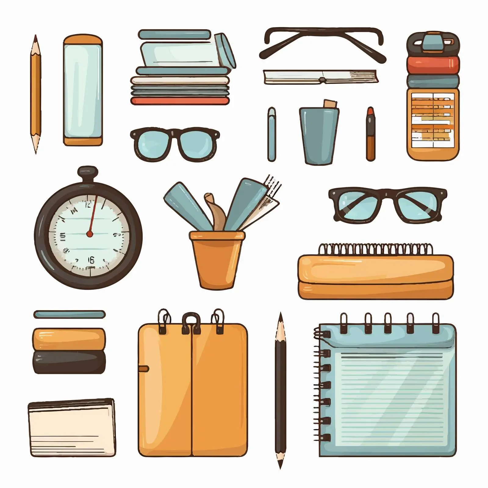 Variety of Office Supplies Vector Illustration — free download from Dotvec