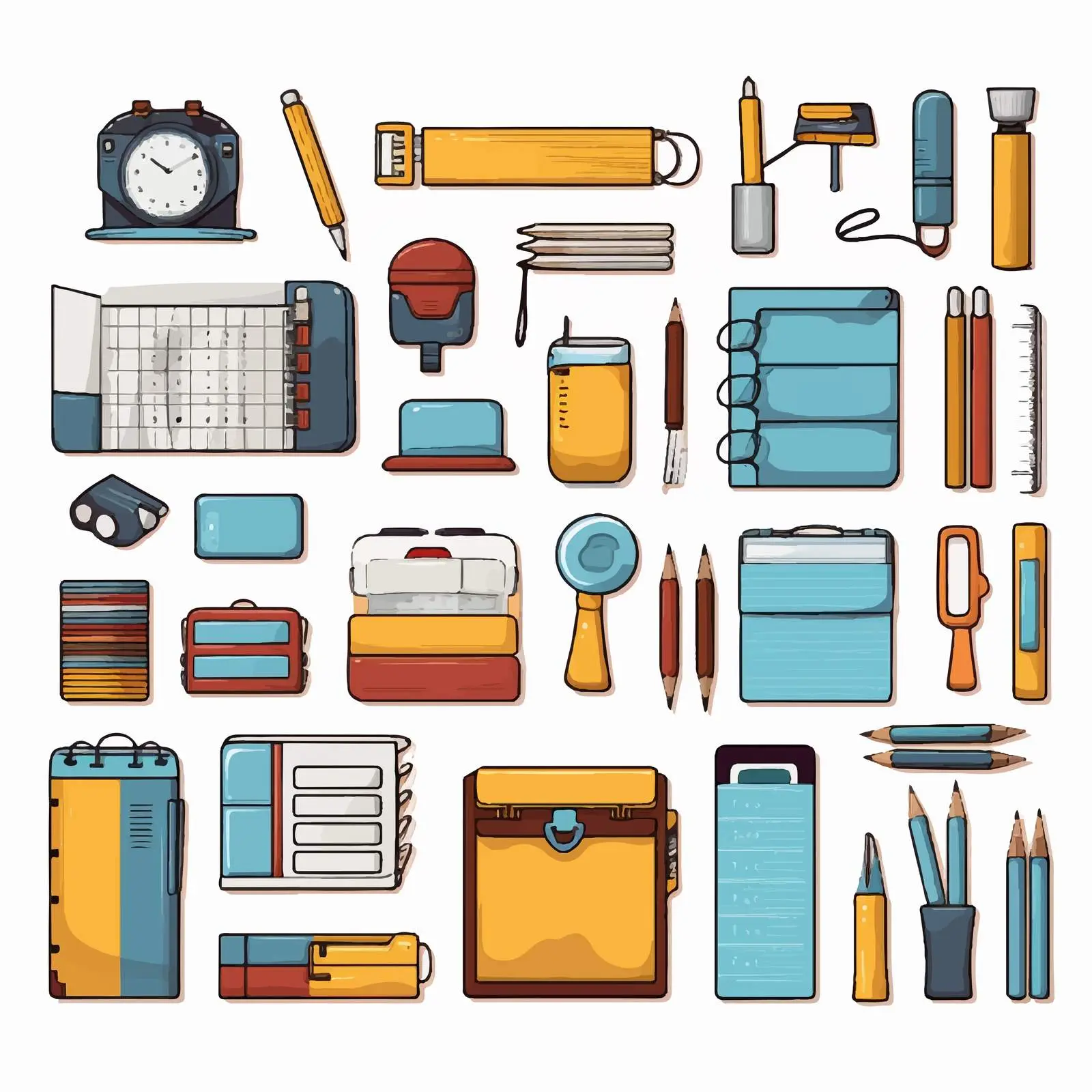 Variety of Office Supplies Vector Illustration – free stationery collection image from Dotvec