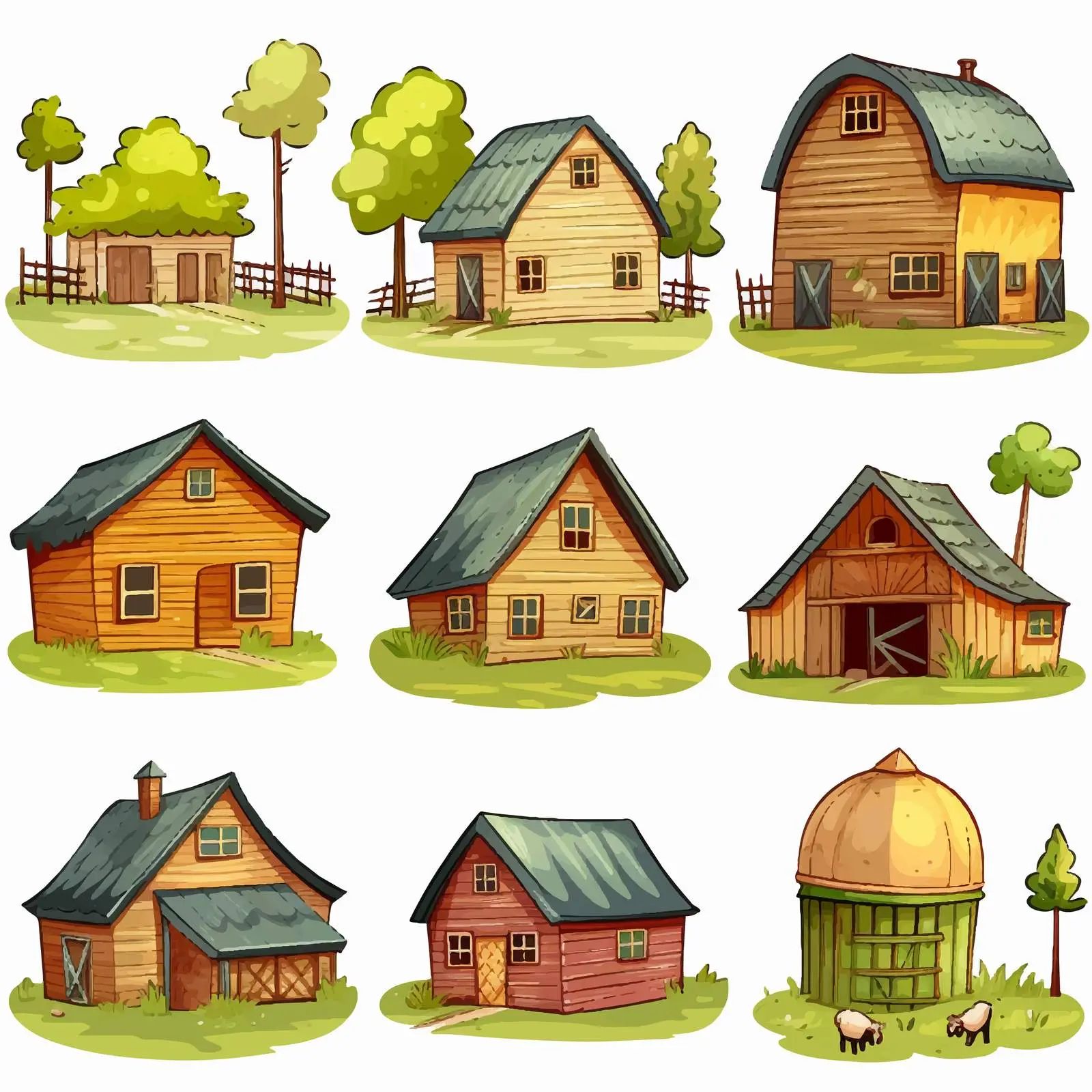 Diverse Farm Illustrations Vector Collection — free download from Dotvec