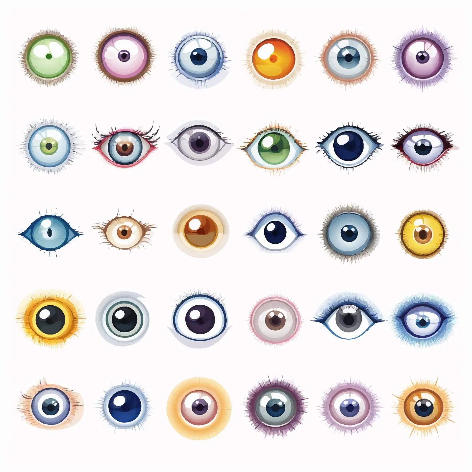 Variety of Cartoon Eye Illustrations — free download from Dotvec