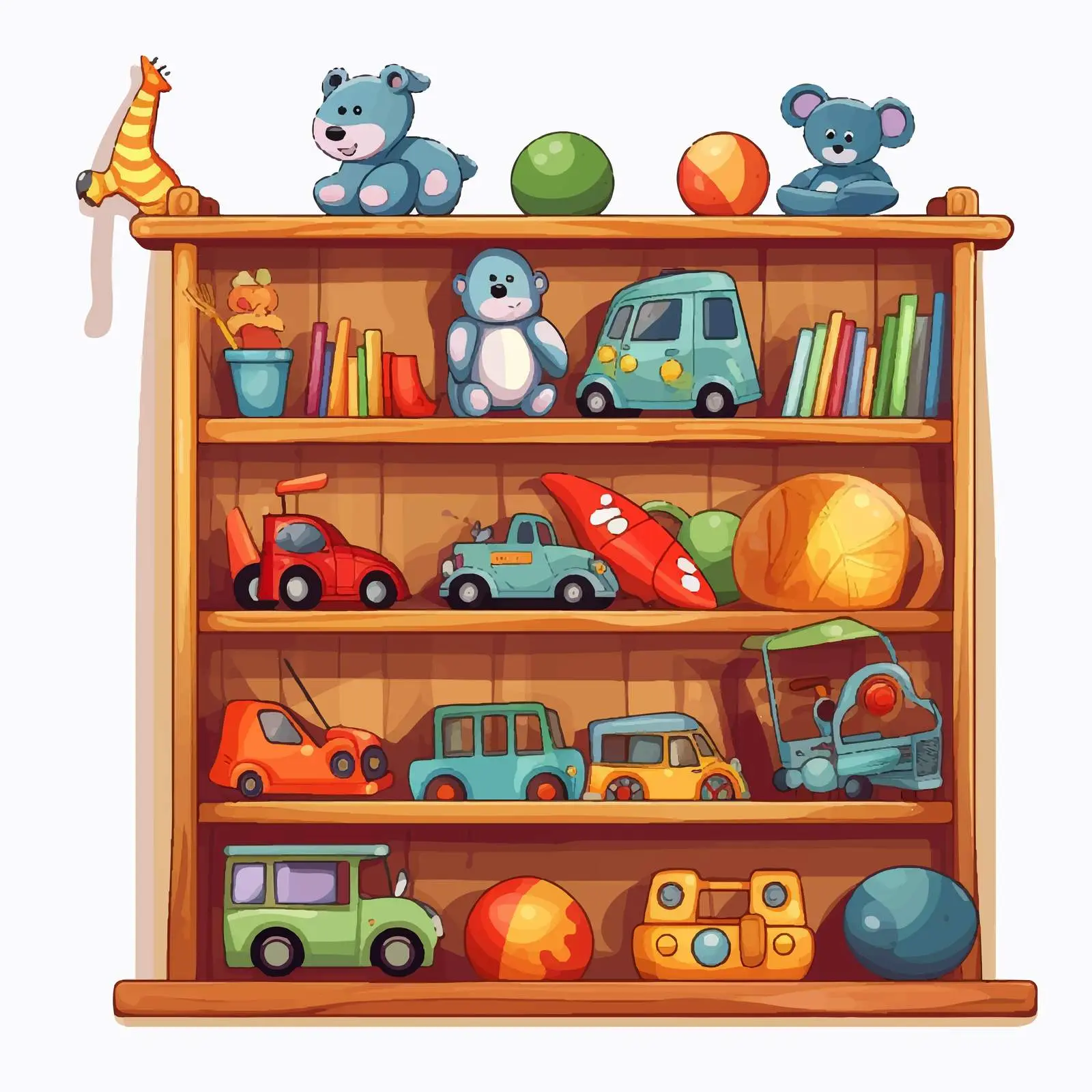 Colorful Toy Collection on Display Shelf — free download from Dotvec