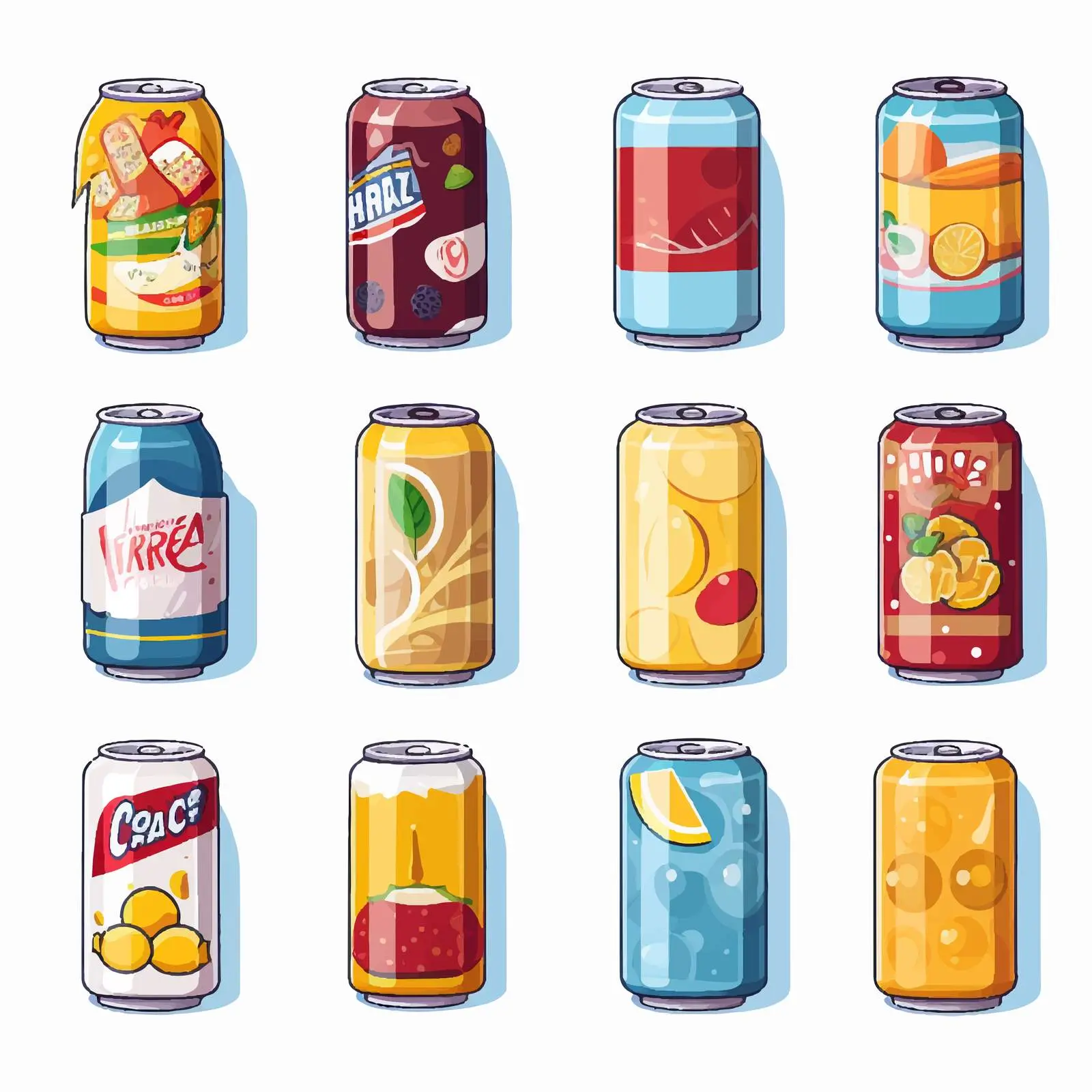 Variety of Cartoon Cans Illustration – free tin cans image from Dotvec
