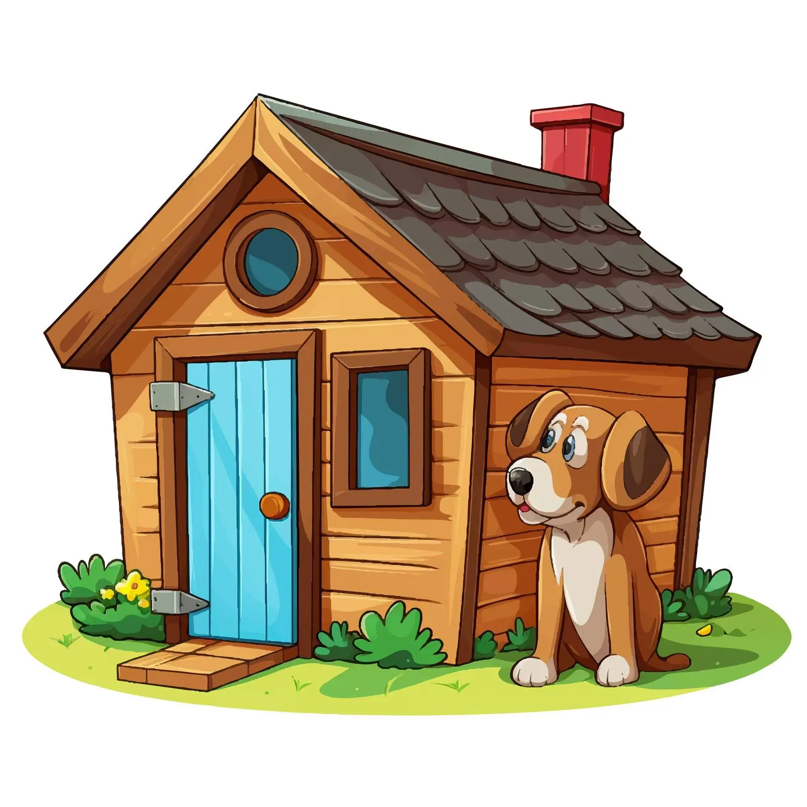 Cartoon Vector Illustration of Dog's House — free download from Dotvec