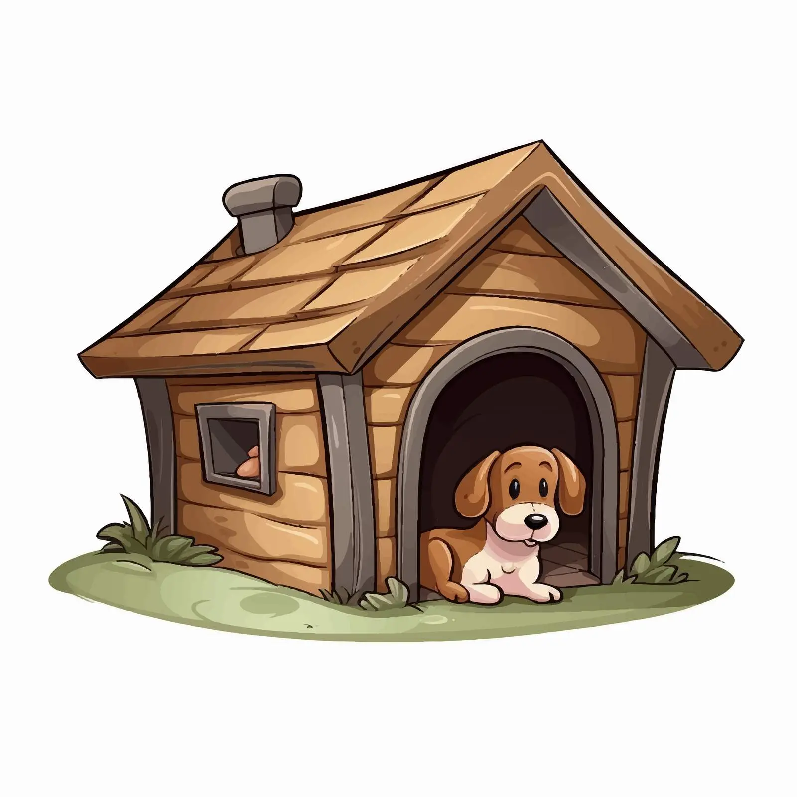 Cartoon Dog House Illustration on White Background — free download from Dotvec