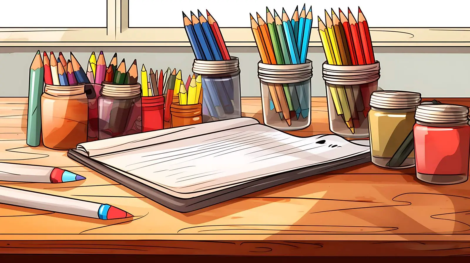 Art Supplies on Table — free download from Dotvec