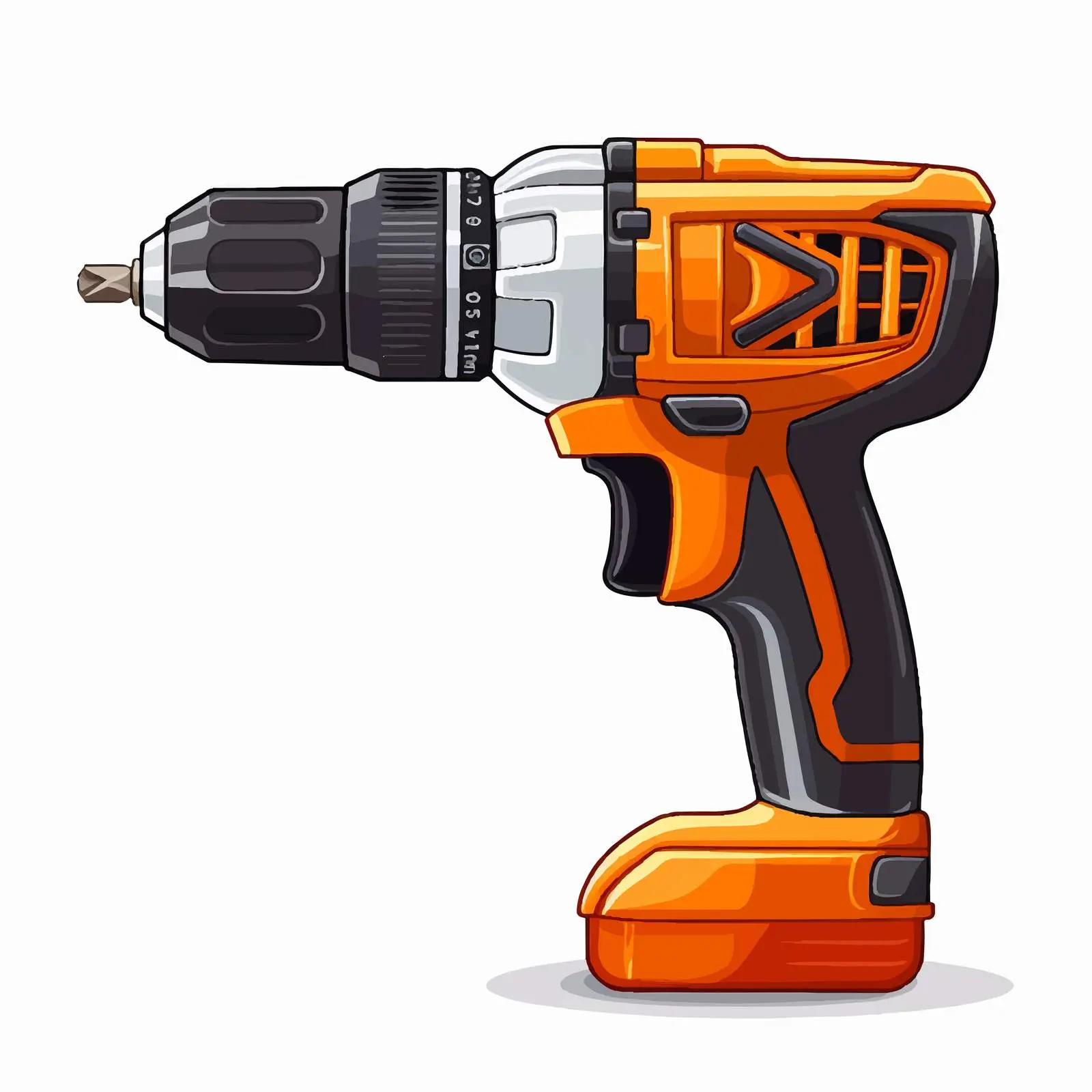 Cartoon Drill Illustration on White Background — free download from Dotvec