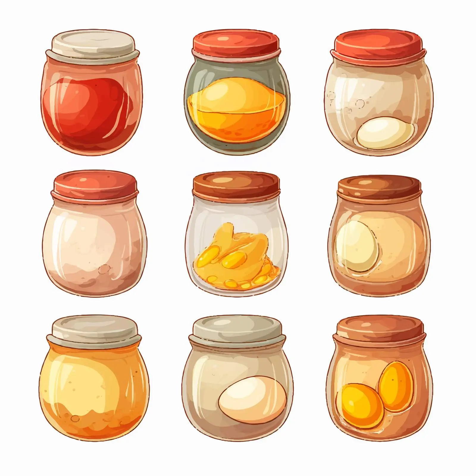 Eggs in Various Containers Illustration — free download from Dotvec