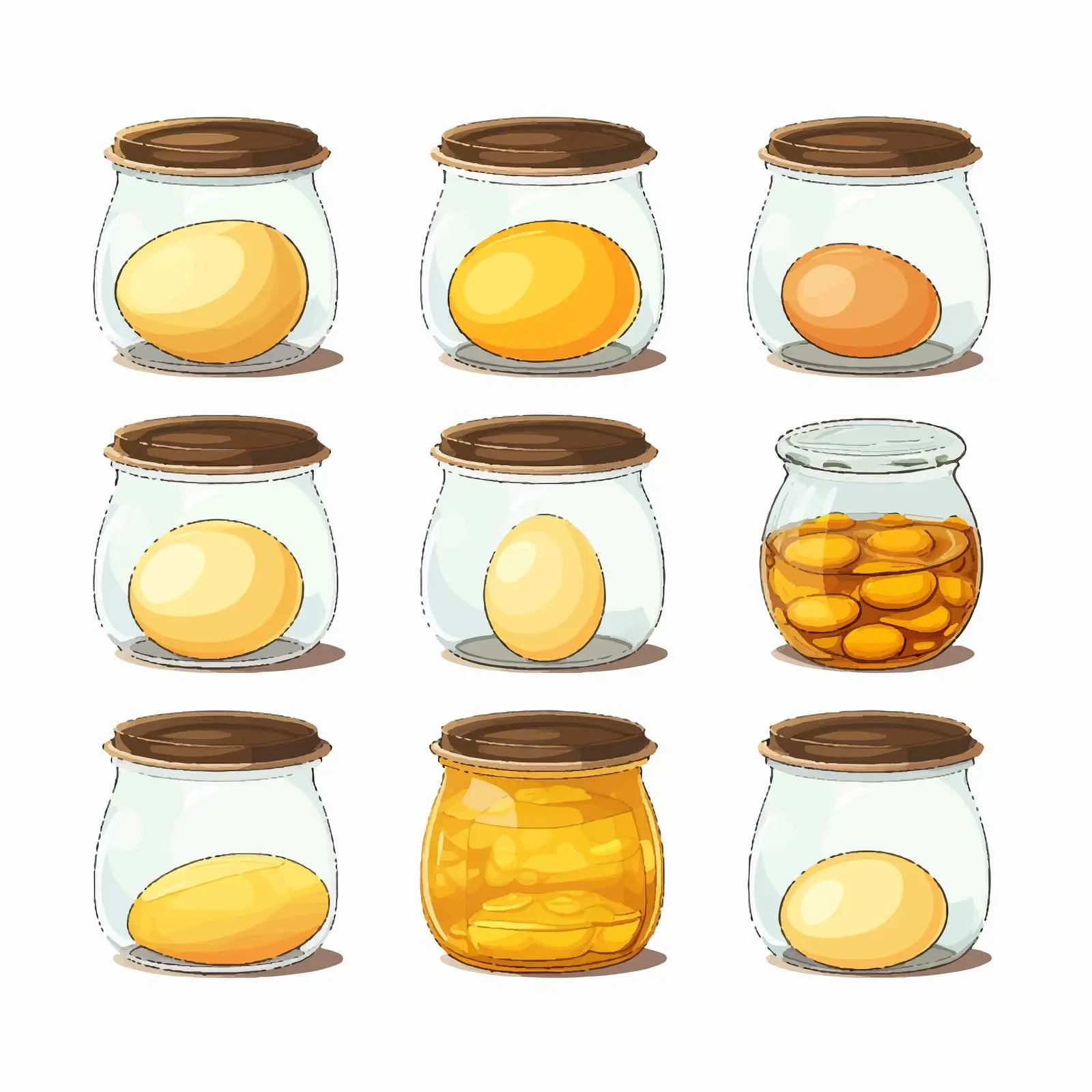 Eggs in Various Containers Vector Illustration — free download from Dotvec