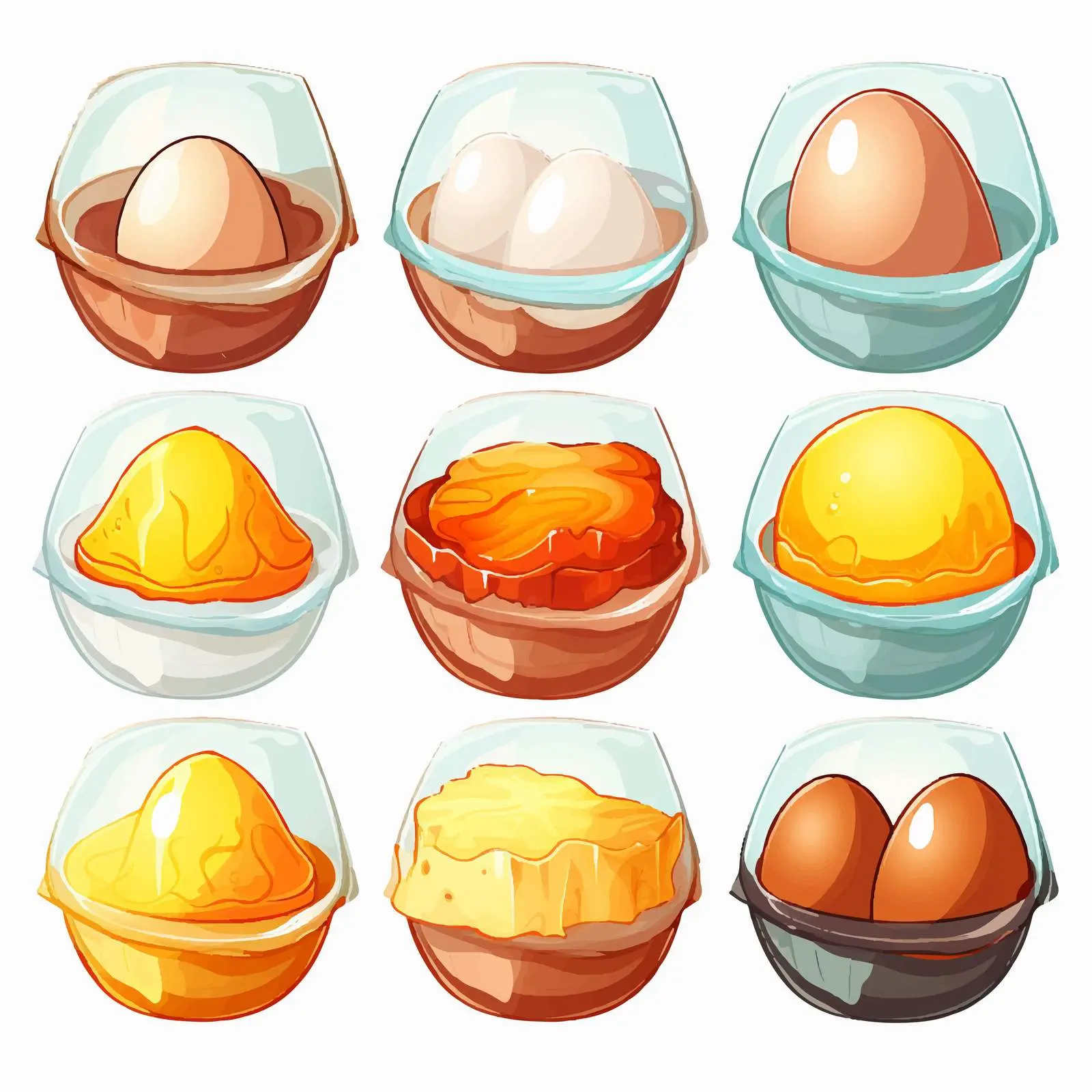 Eggs in Various Containers Vector Illustration — free download from Dotvec