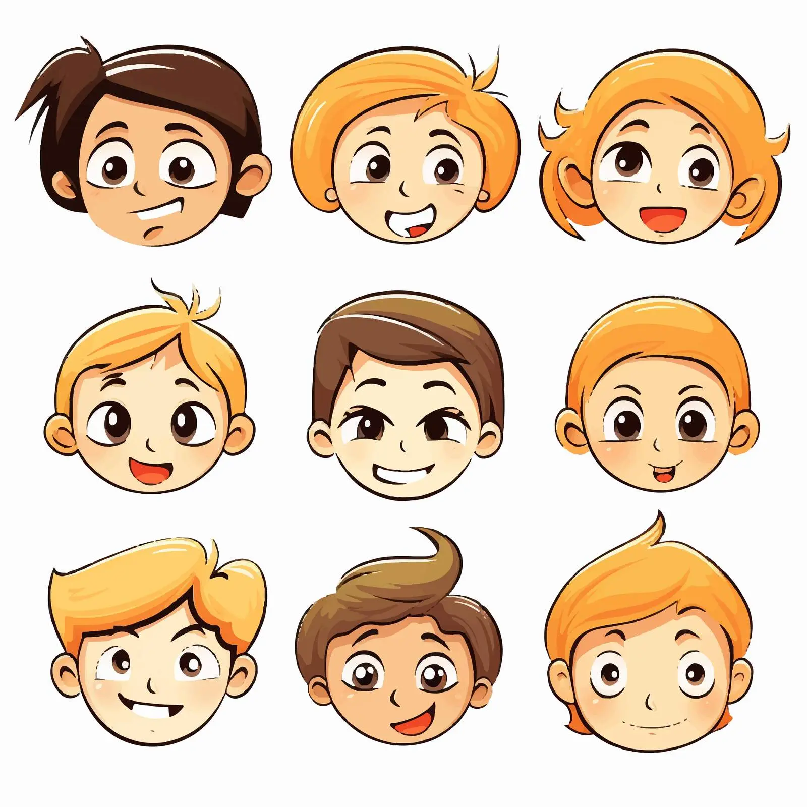 Faces Illustration on White Background Vector — free download from Dotvec