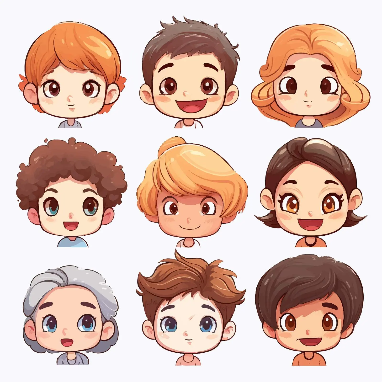 Faces Illustration on White Background Vector — free download from Dotvec