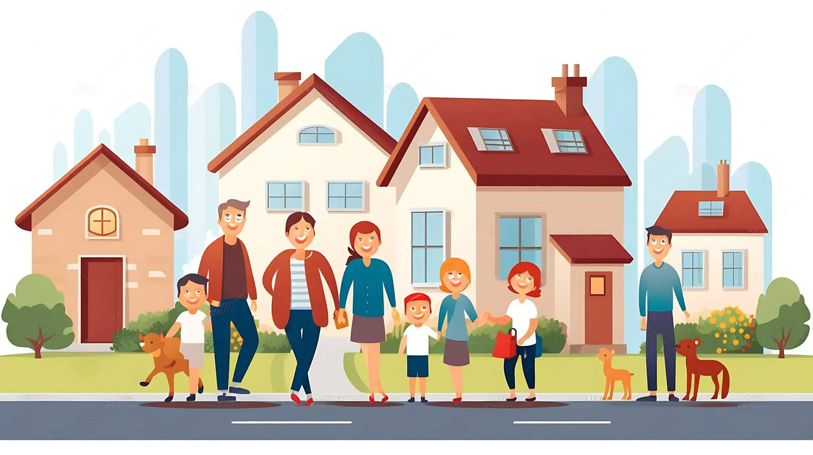 Family Life in Suburban Neighborhood — free download from Dotvec