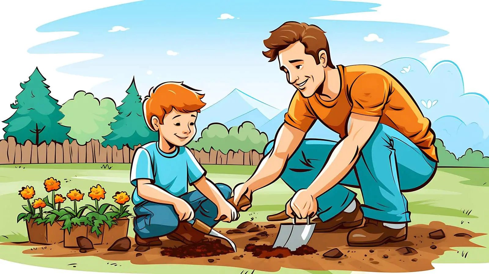 Family Gardening Together — free download from Dotvec