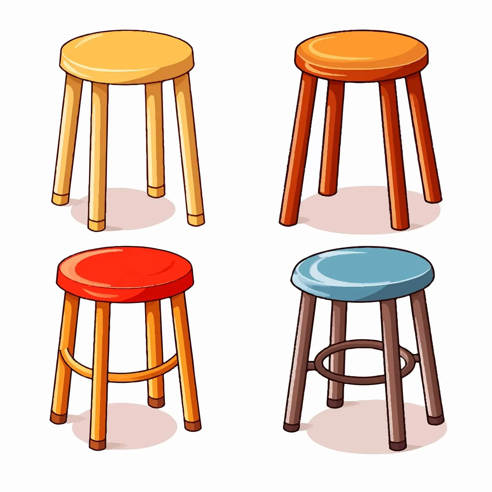 Colorful Stool Illustration on White Background — free download from Dotvec