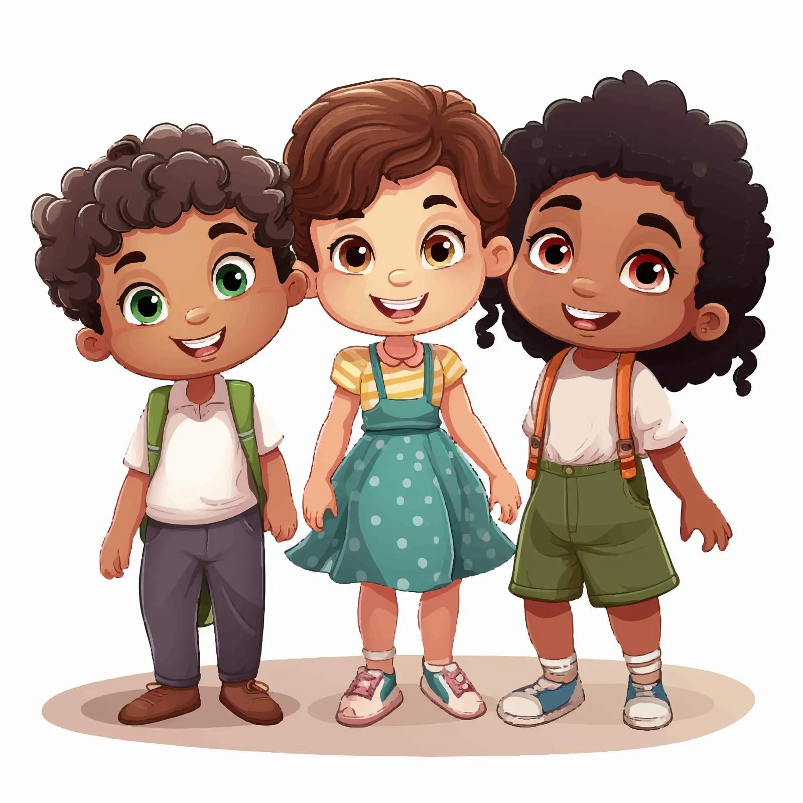Four Kids Playing Together Vector Illustration — free download from Dotvec