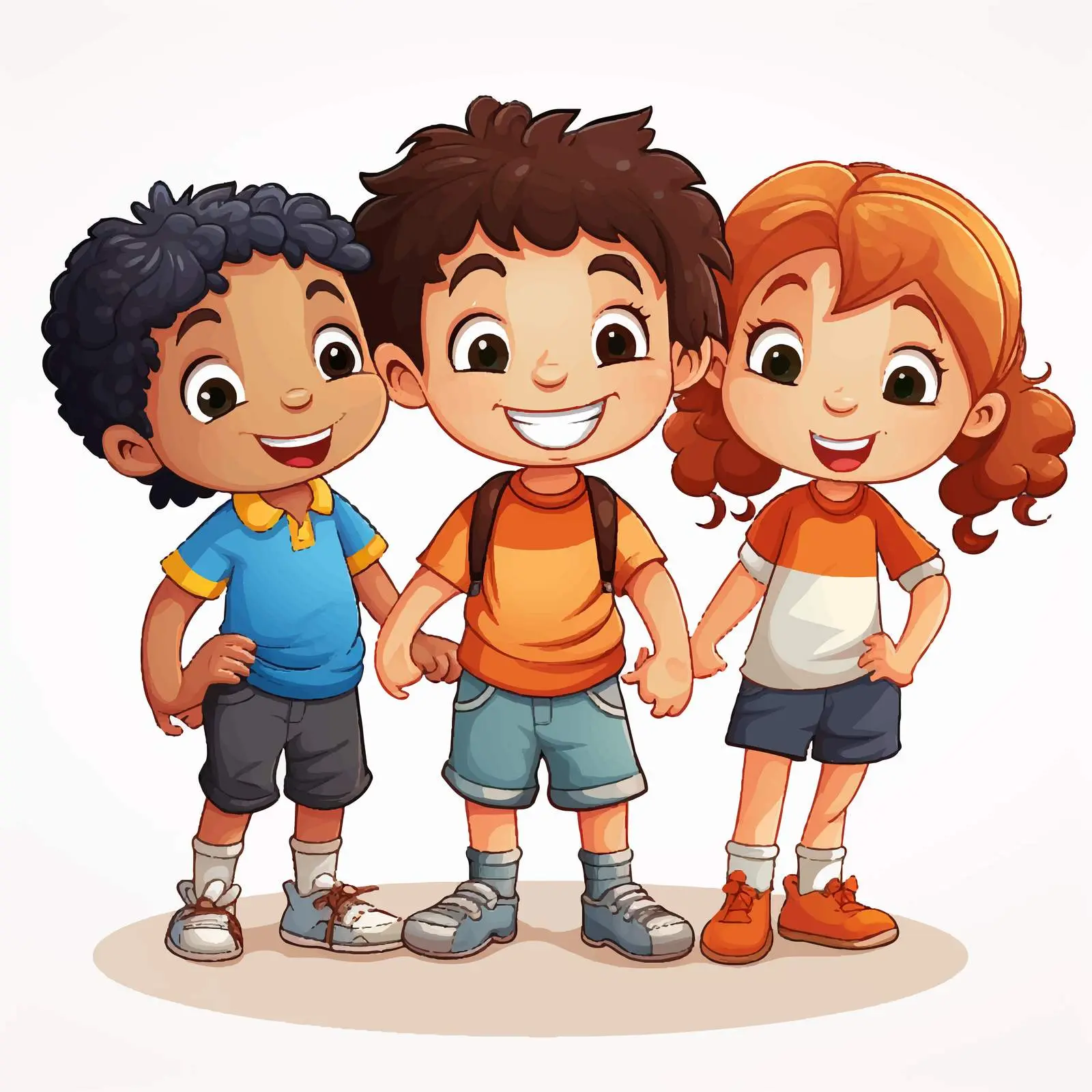 Four Kids Playing Illustration on White Background — free download from Dotvec