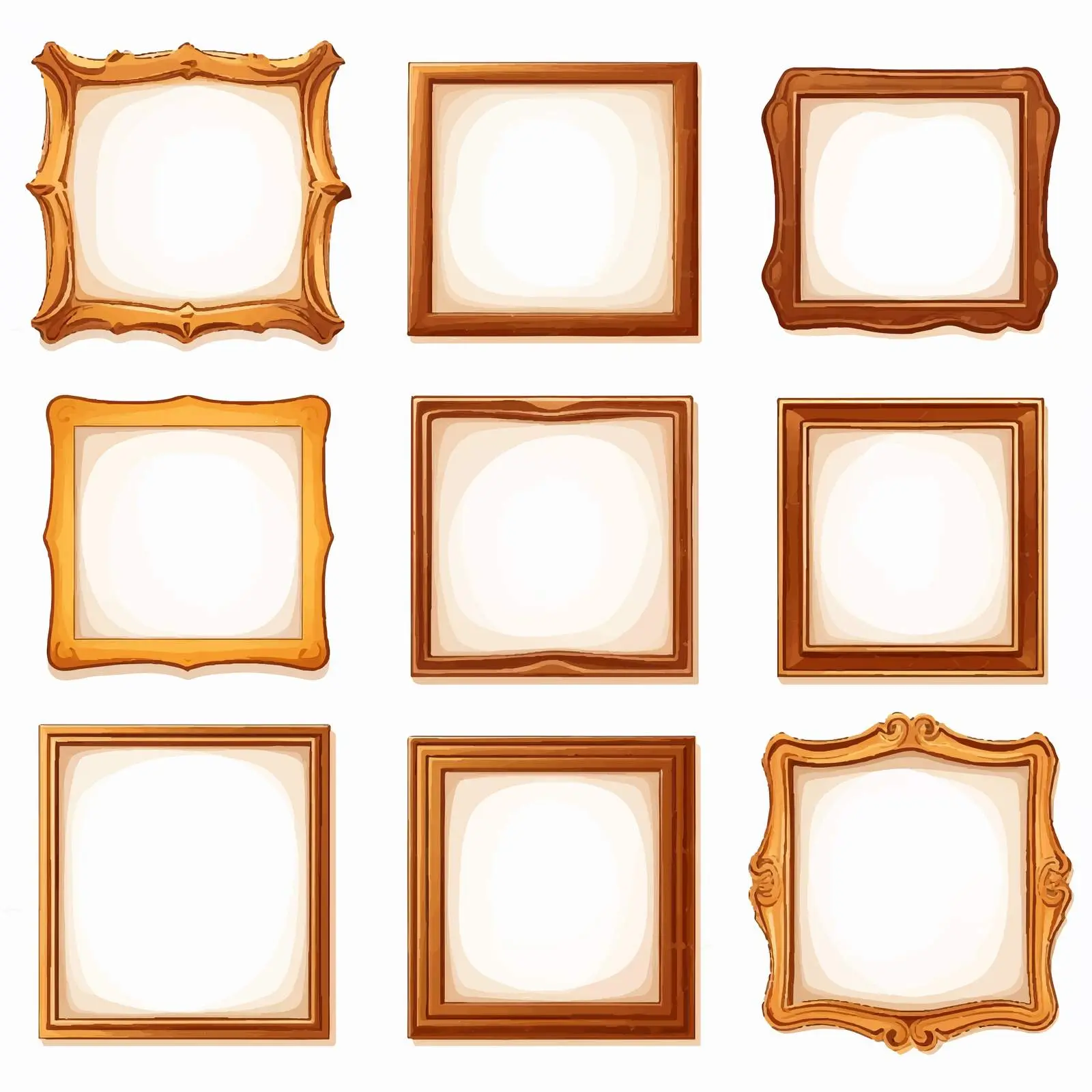 Cartoon Illustration of Frames on Blank Wall — free download from Dotvec