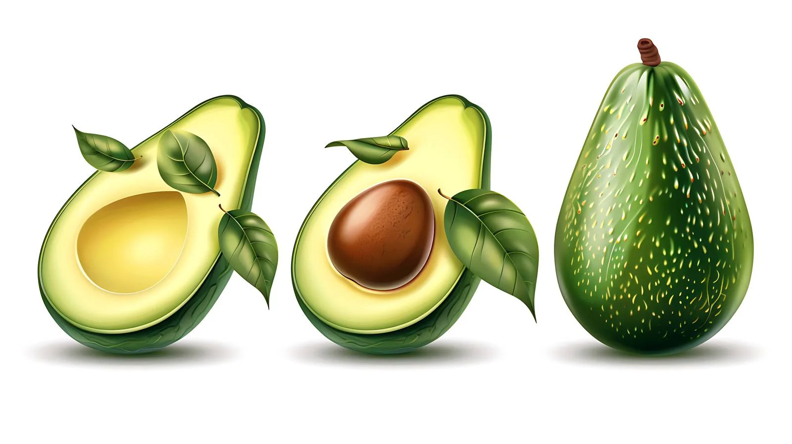 Fresh Avocado on White Background Illustration — free download from Dotvec